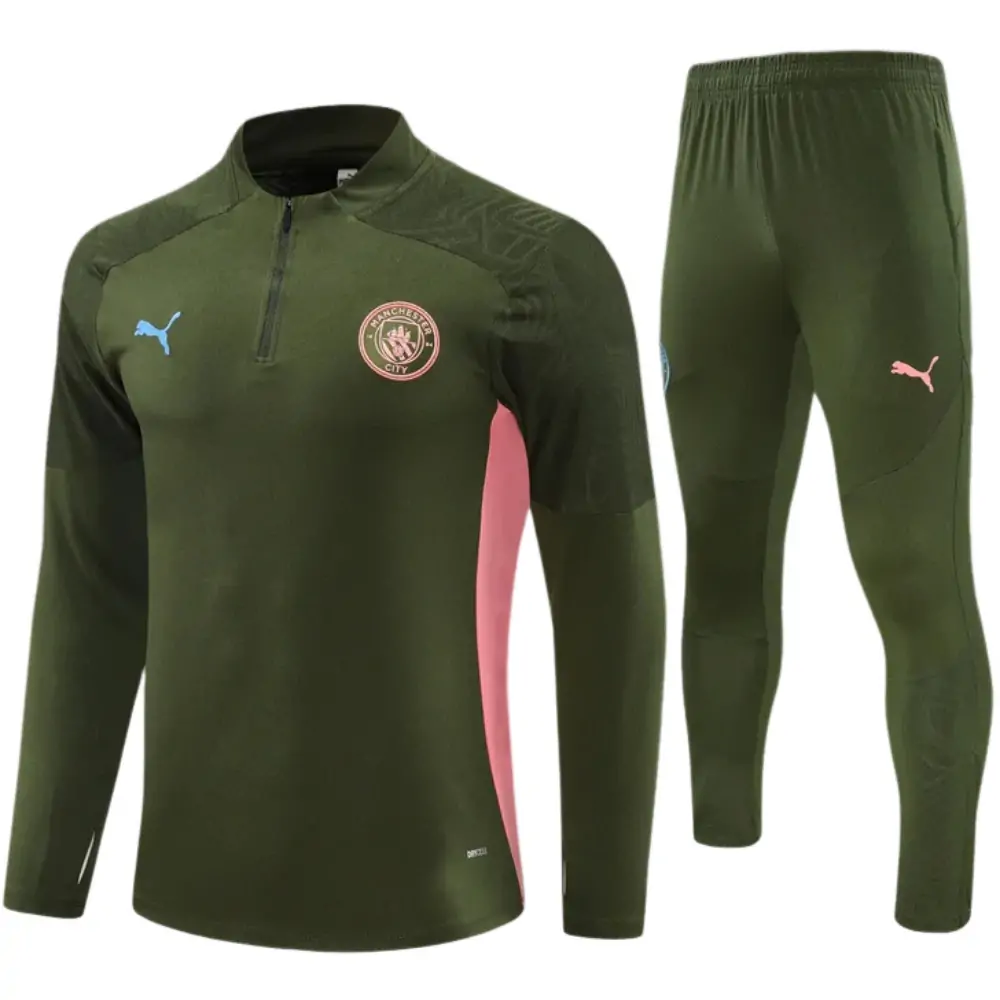2024-25 New Season Manchester City Military Green Children's Training Jersey