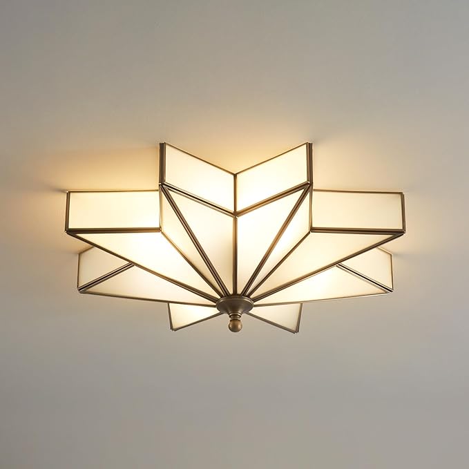 MELLOWWLITE Star Brass Glass Ceiling Light