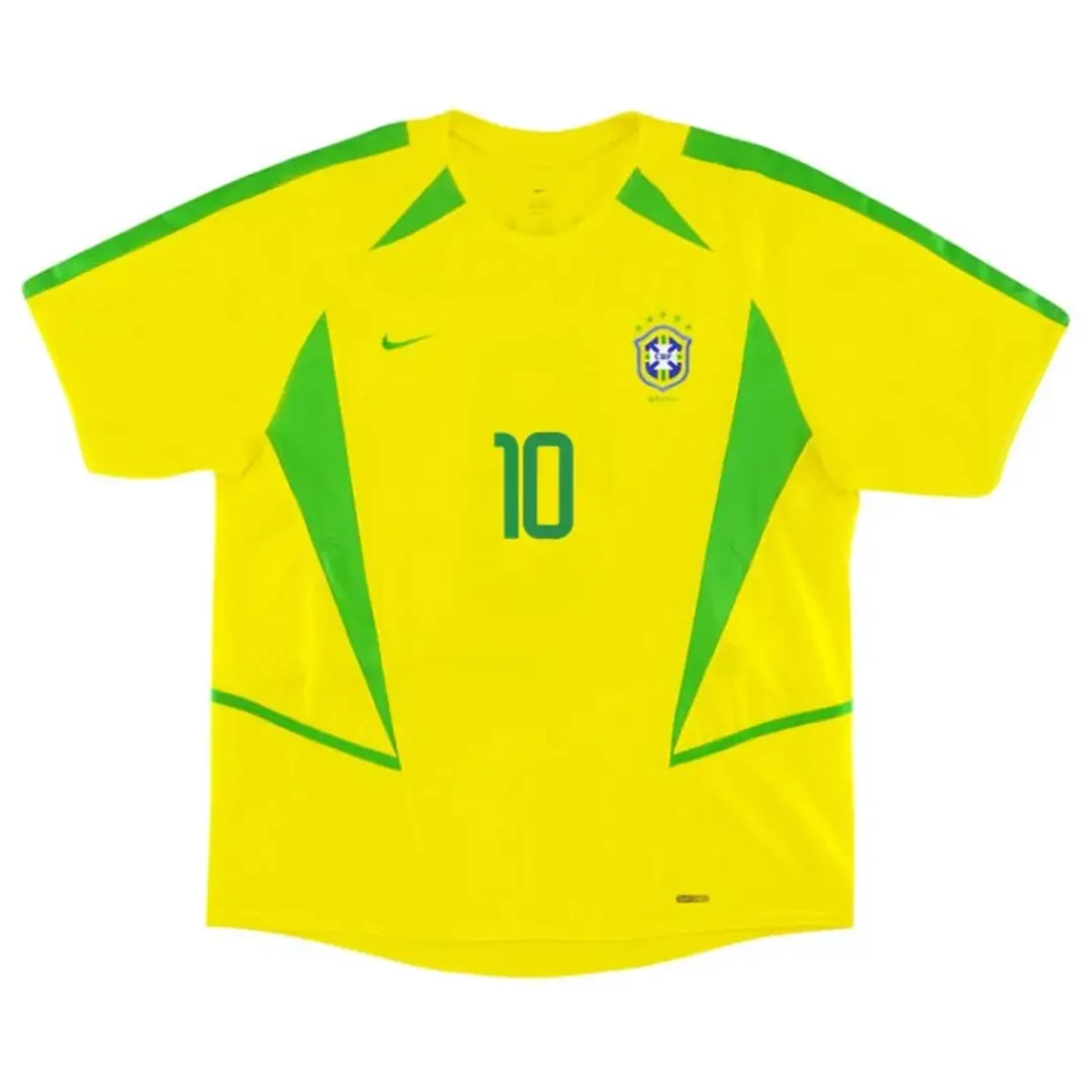 RIVALDO #10 Brazil 2002/03 Home Retro Soccer Jersey