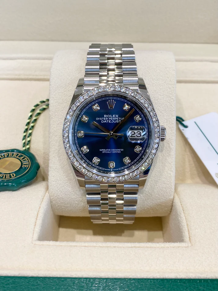 【Super Clone】RLX  Datejust 36mm 126284 Bright Blue Dial Jubilee Bracelet