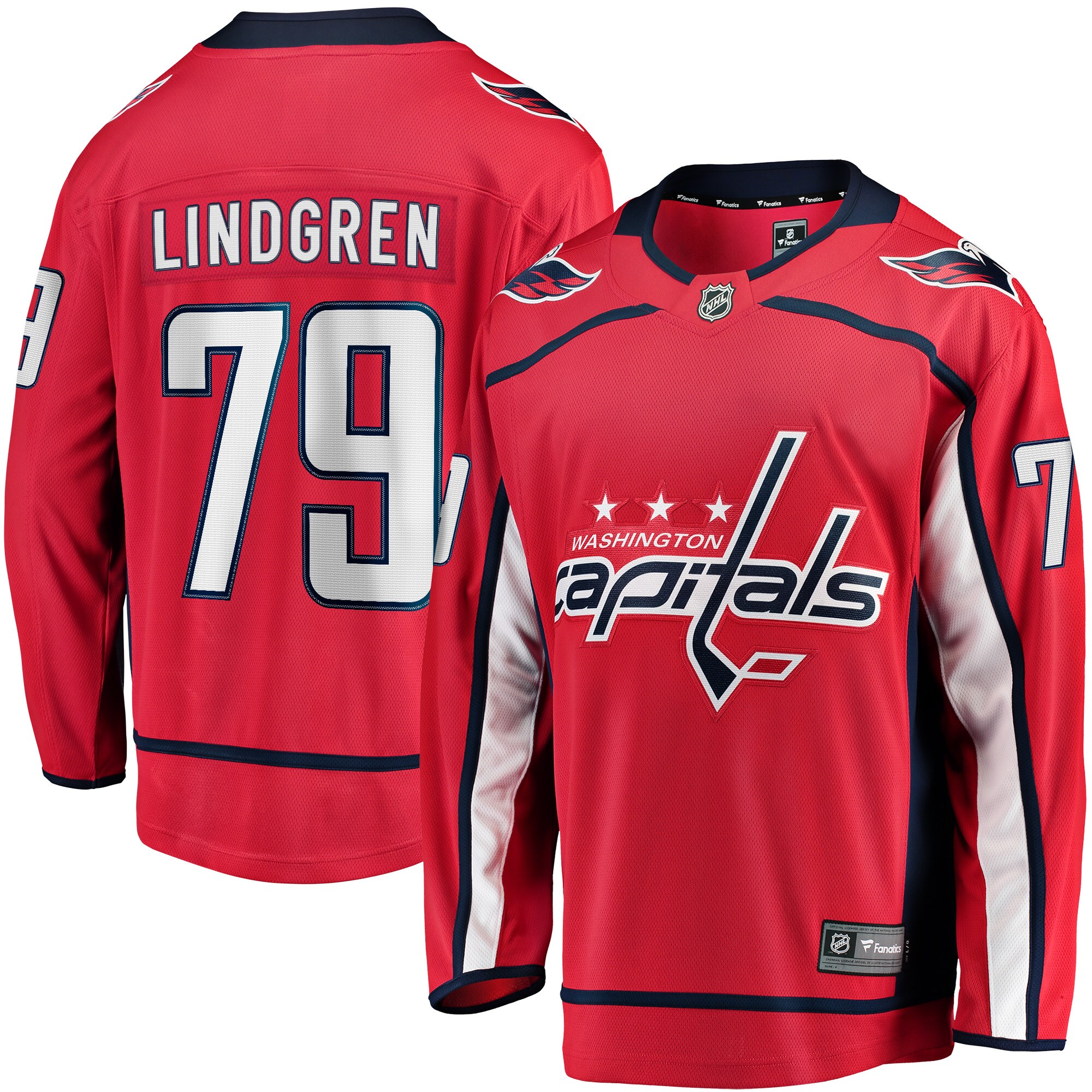 Charlie Lindgren Washington Capitals Fanatics Home Breakaway   Jersey – Red