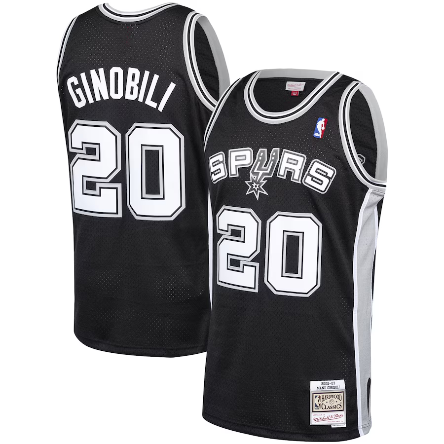 San Antonio Spurs Manu Ginobili Black Hardwood Classics Swingman Jersey