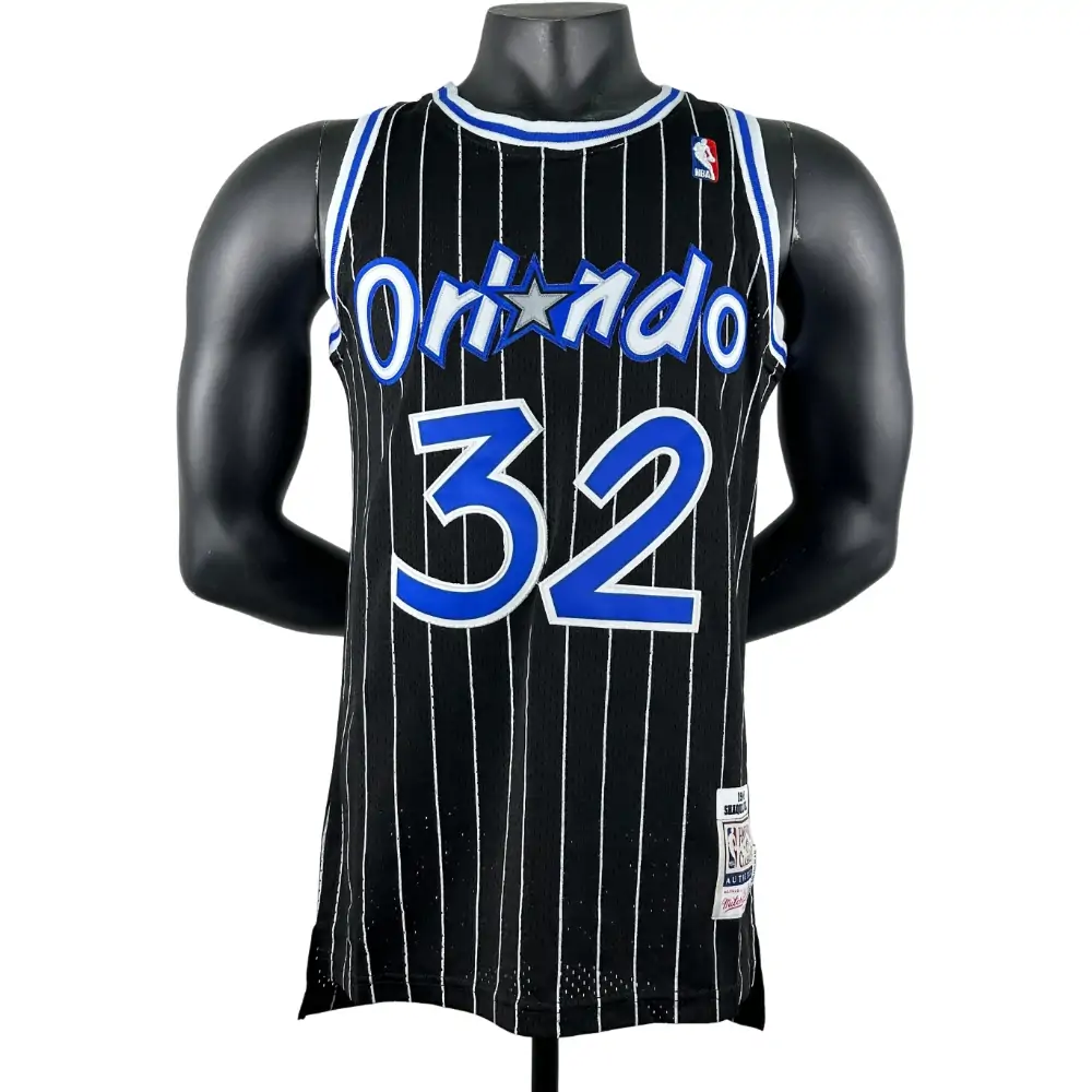 Embroidered MN Retro Jersey Magic 94/95 Season Striped Black No. 32 O'Neal