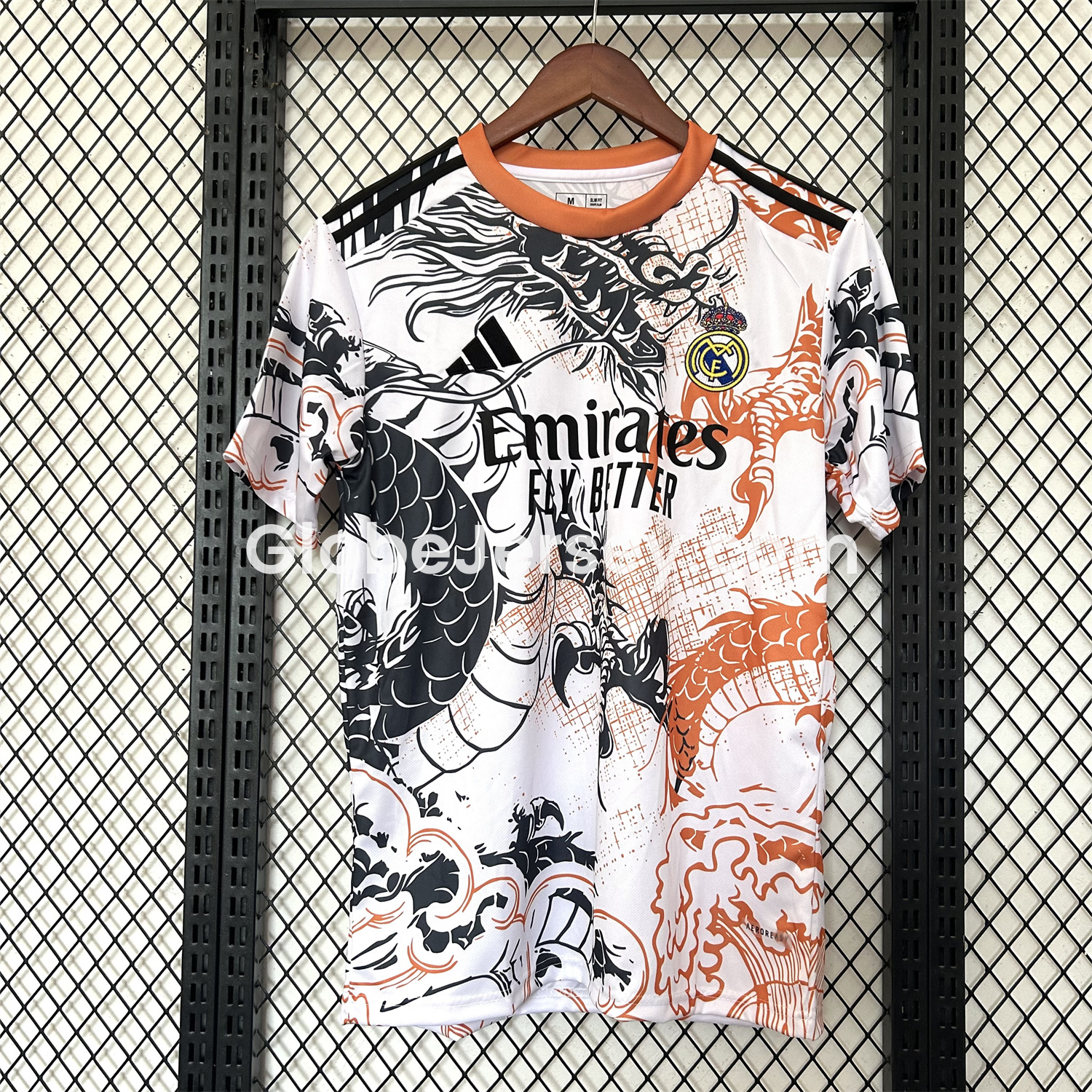 Real Madrid 25-26 Black Dragon Orange Dragon White Special Edition Jersey - Fans Version