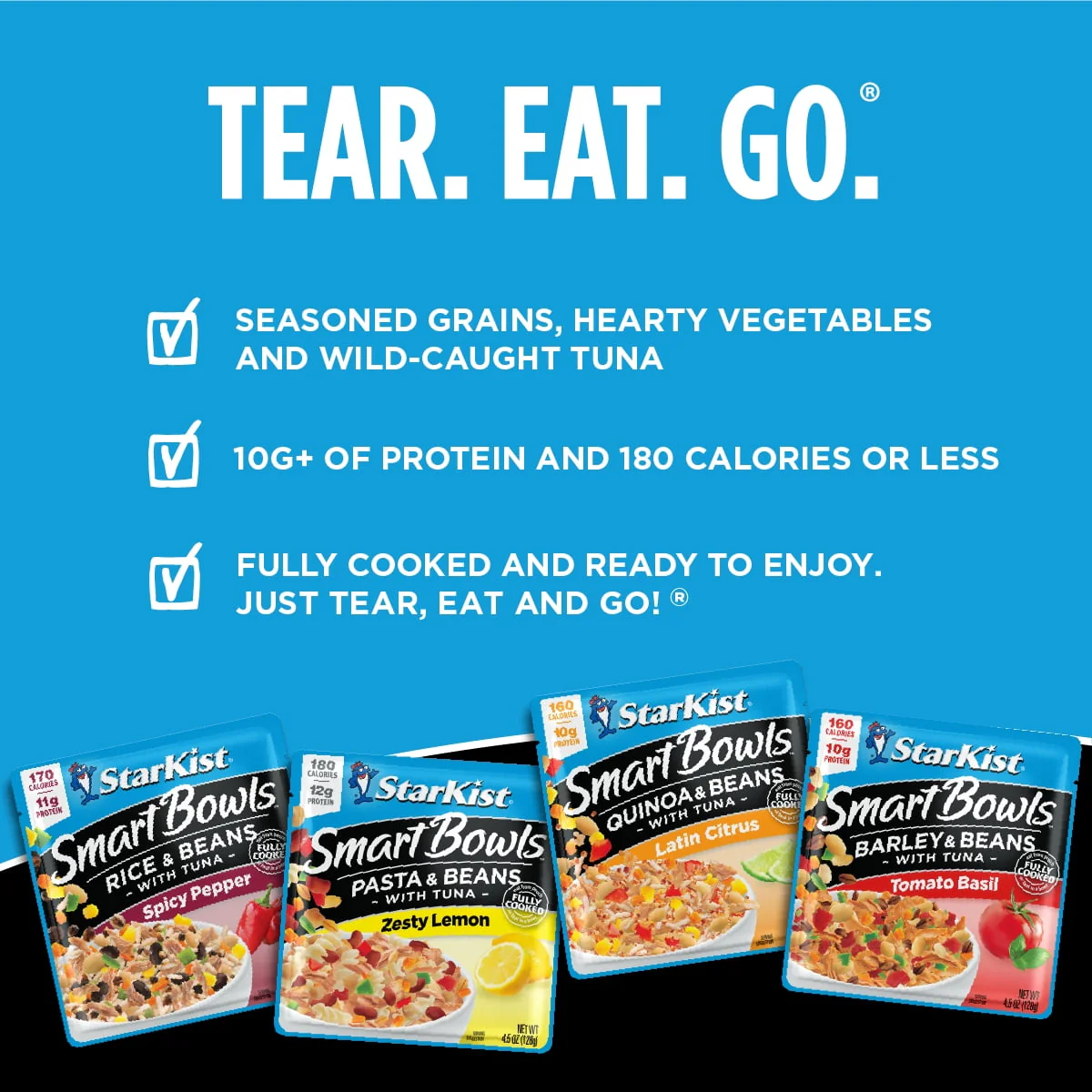 StarKist Smart Bowls Tuna, Pasta and Beans, Zesty Lemon, 4.5 oz Pouch