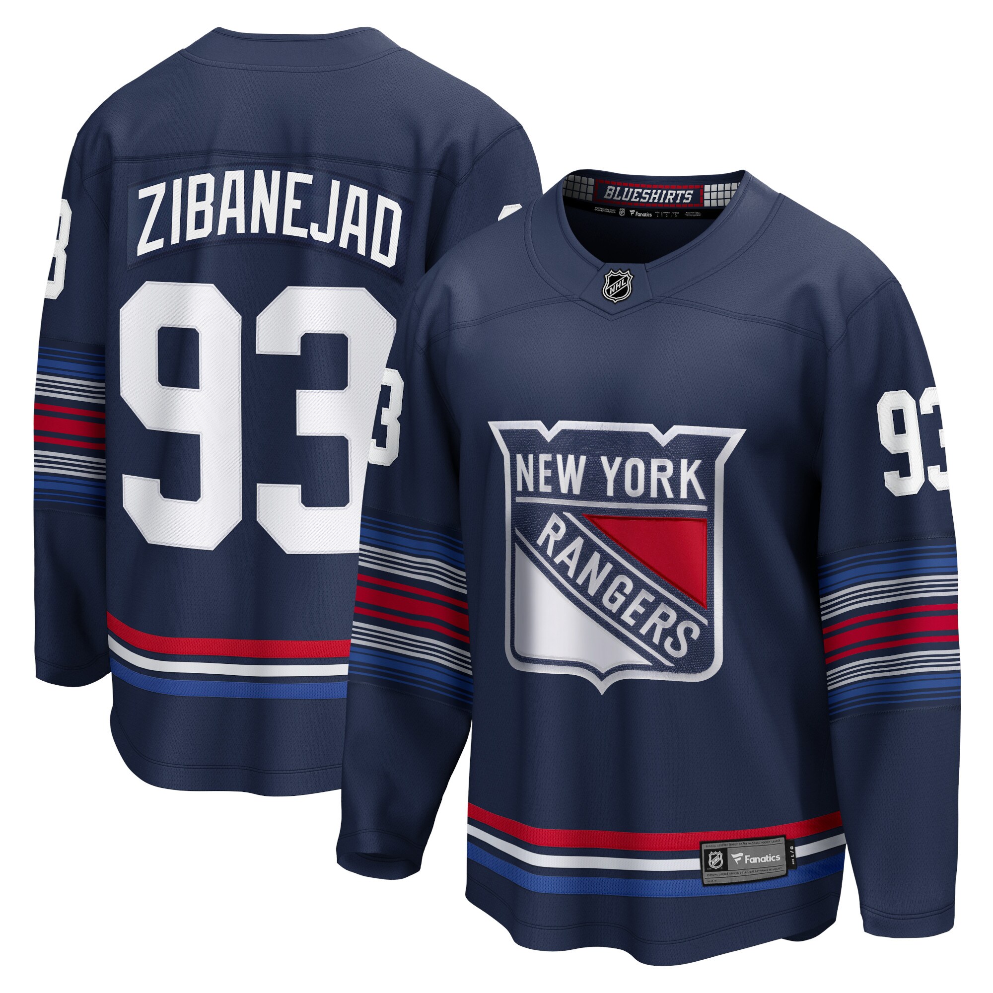 Mika Zibanejad New York Rangers Fanatics Alternate Premier Breakaway   Jersey – Navy