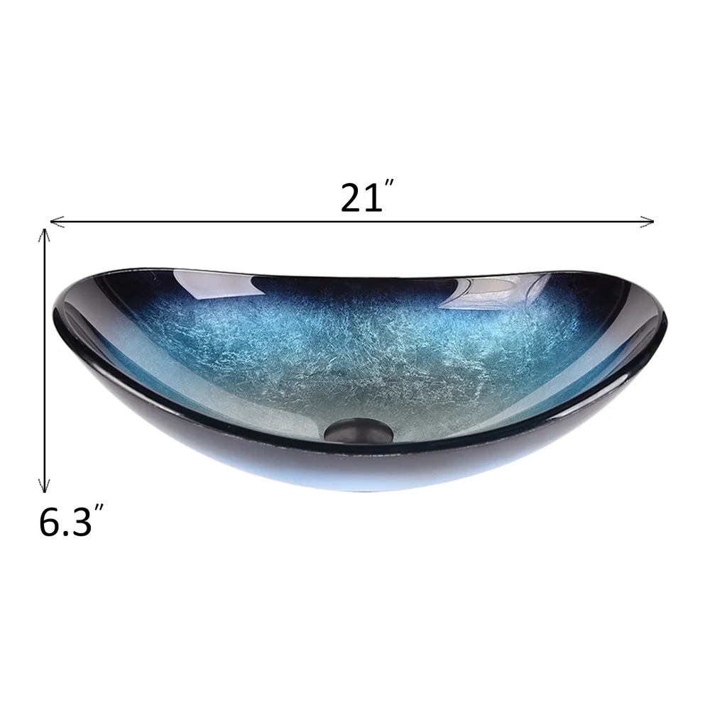 PULUOMIS Vessel Sink and Faucet Combo Bath Sinks with Mounting Ring and Pop Up Drain Round Bowl Basin Brown