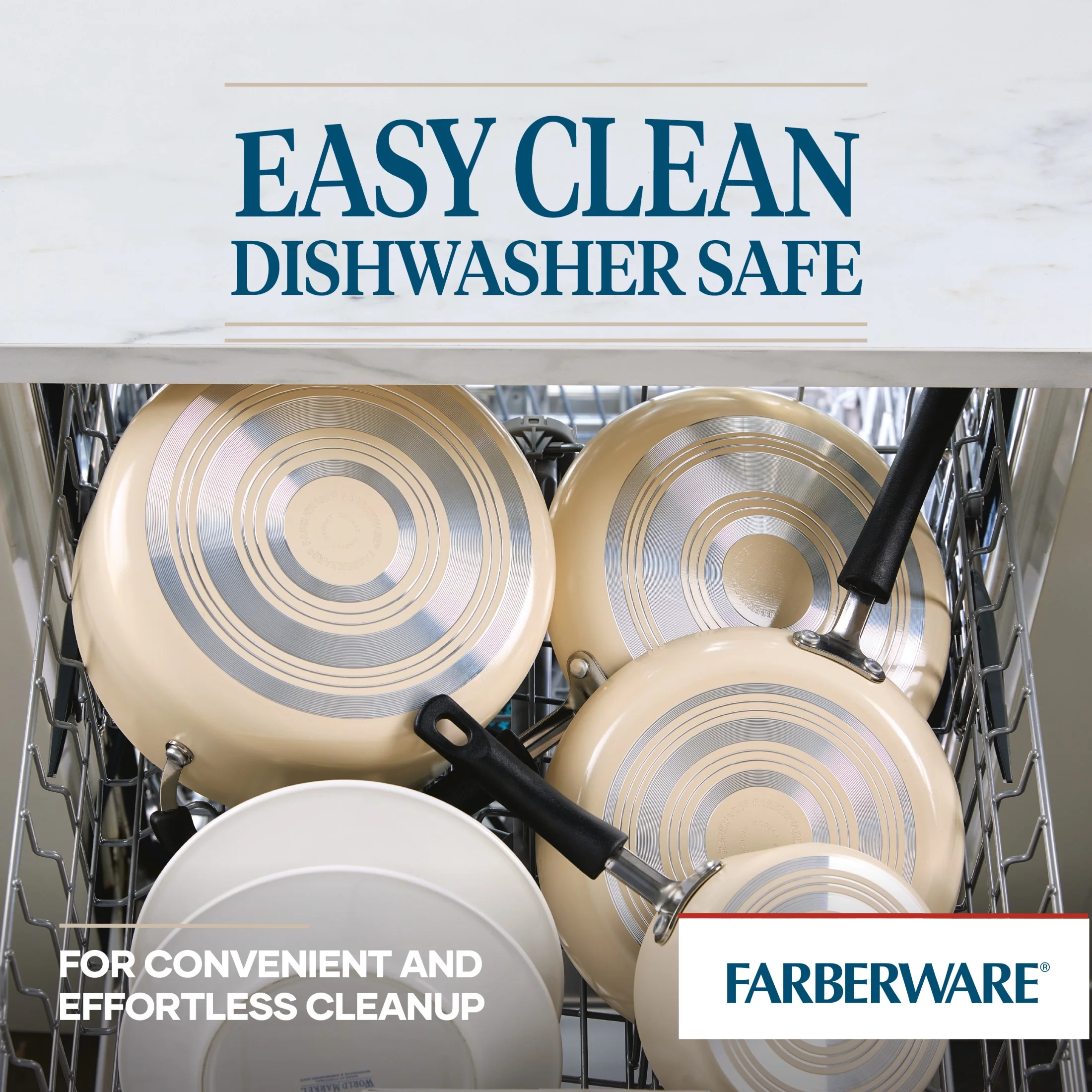Farberware Easy Clean 22 Pcs Nonstick Cookware Set Includes Griddle Pan and Cooking Tools, Dishwasher Safe, Black