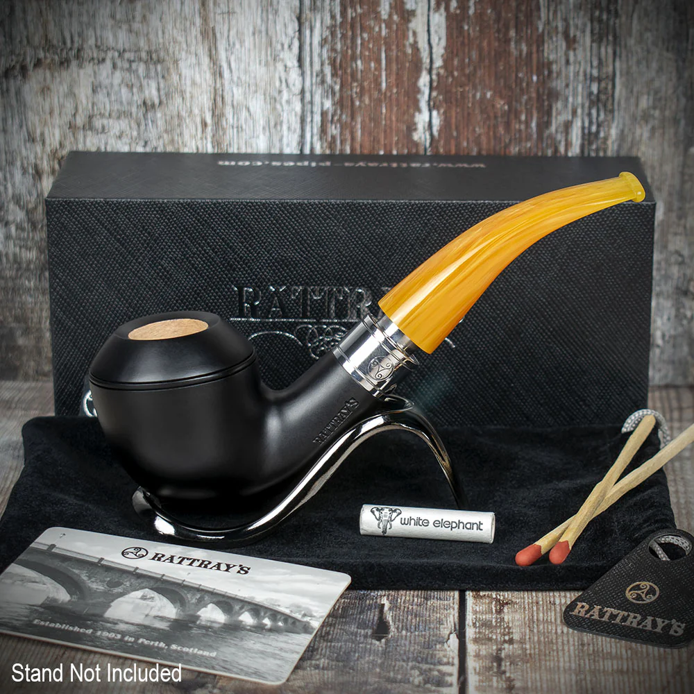 Rattrays Monarch Black 9mm Briar Smoking Pipe - Shape 178