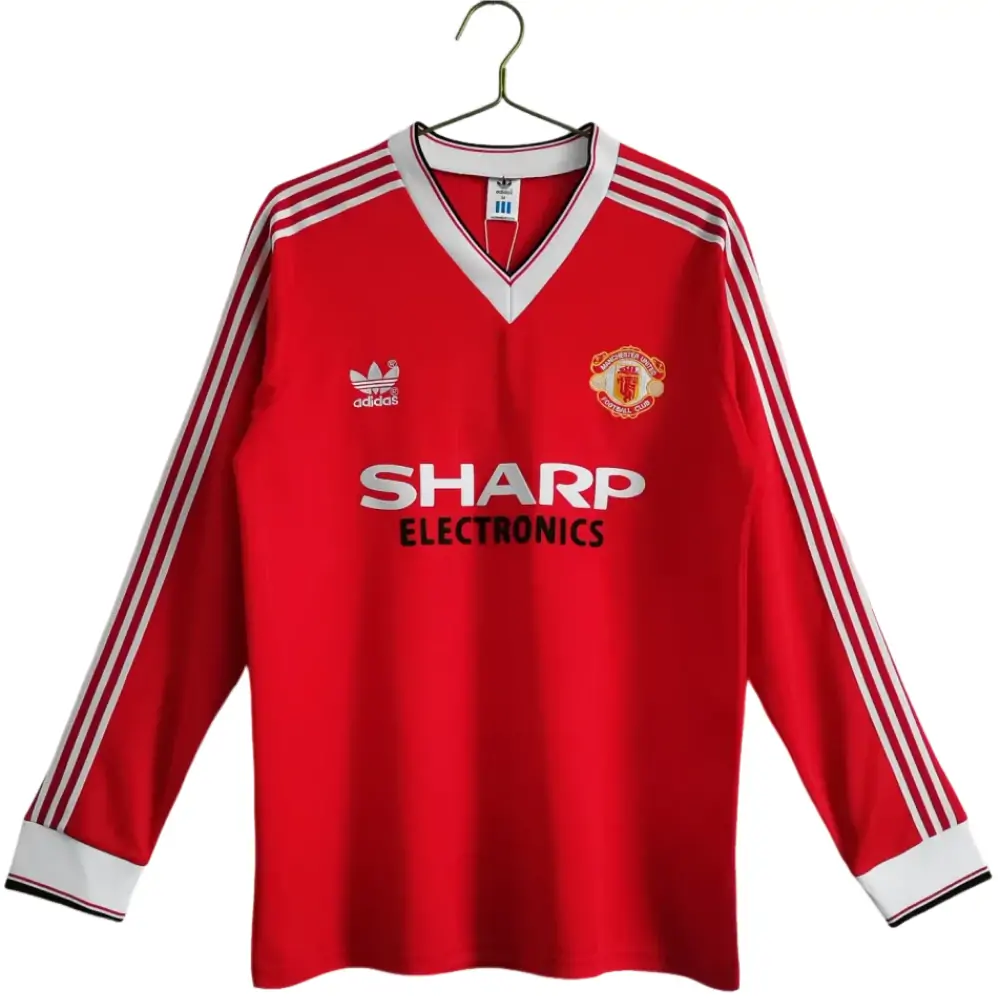 1983 Manchester United Home Long Sleeve Retro Jersey - Fans Edition