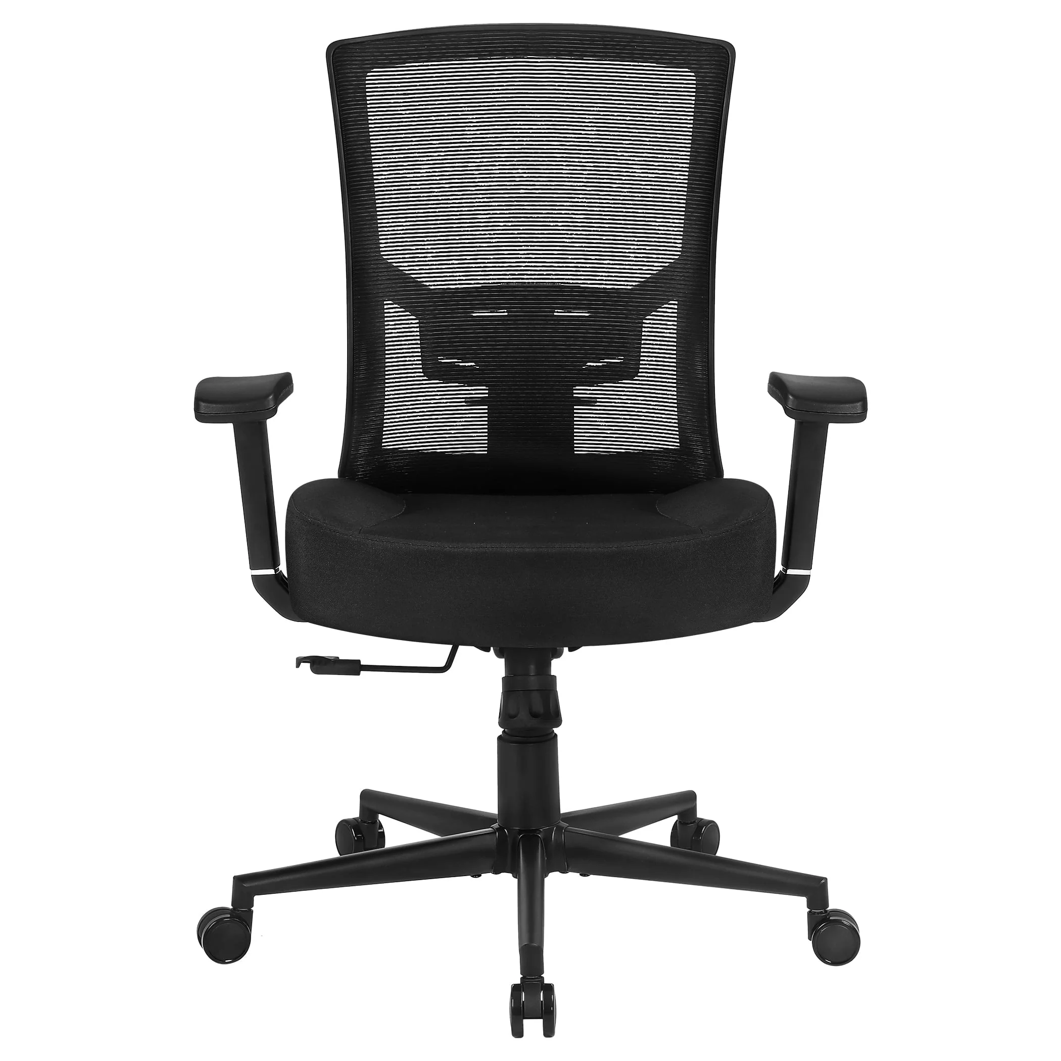 Blue Whale Big and Tall Office Chair 450lbs, Ergonomic High Back Computer Desk Chair for Heavy People with 2D Adjustable Waist Support and Heavy Duty Metal Base Mesh Chair,Black
