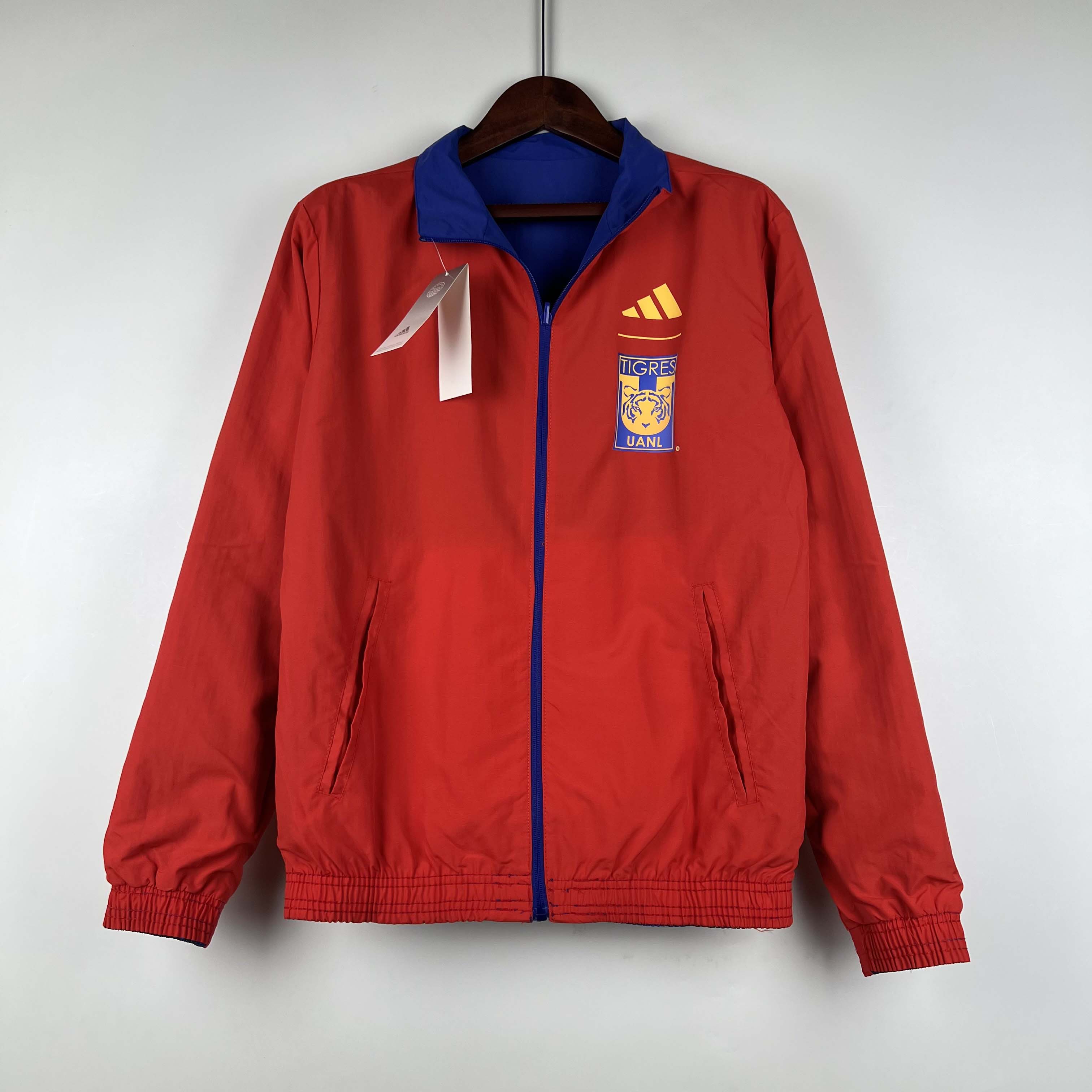 2023/2024 Tigres Reversible Windbreaker(Blue-red)Soccer Jersey 1:1 Thai Quality