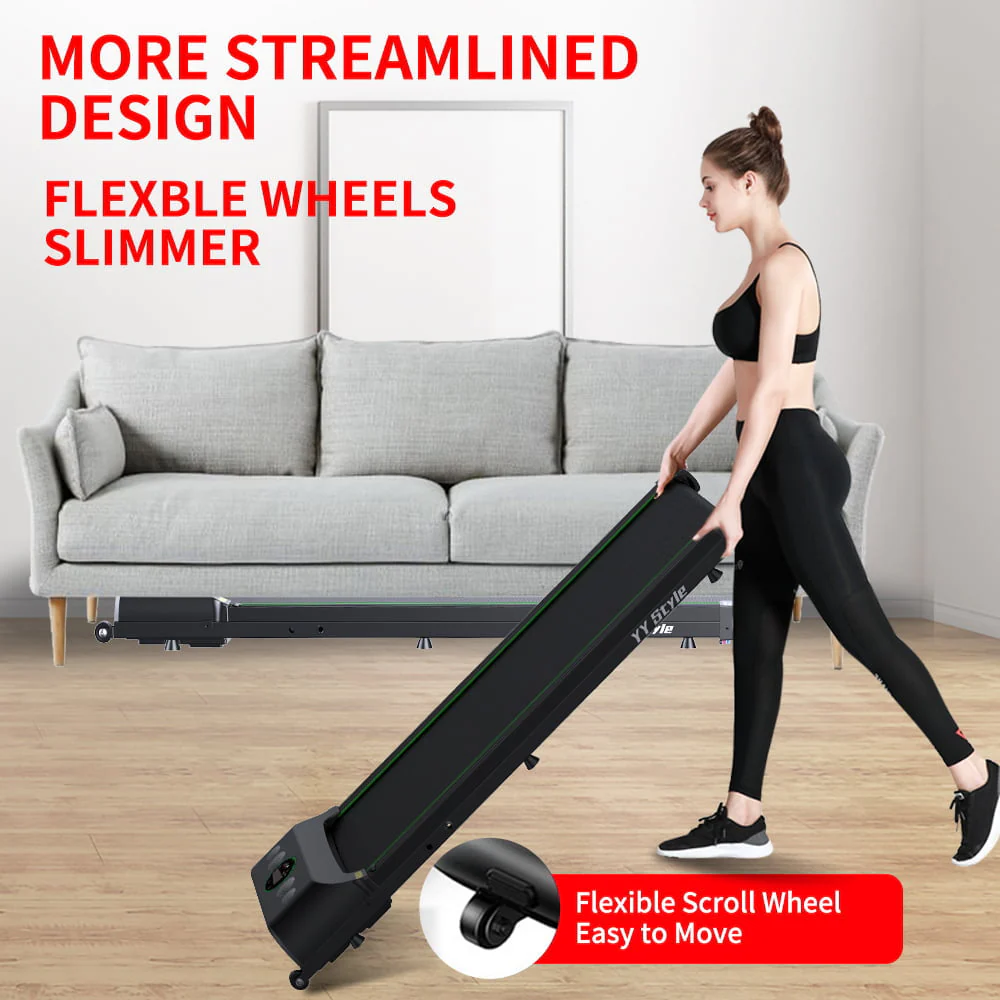 Portable Treadmill Under Desk Walking Pad Flat Slim Treadmill with LED Display, Running Machine for Apartment and Small Space without Assembling