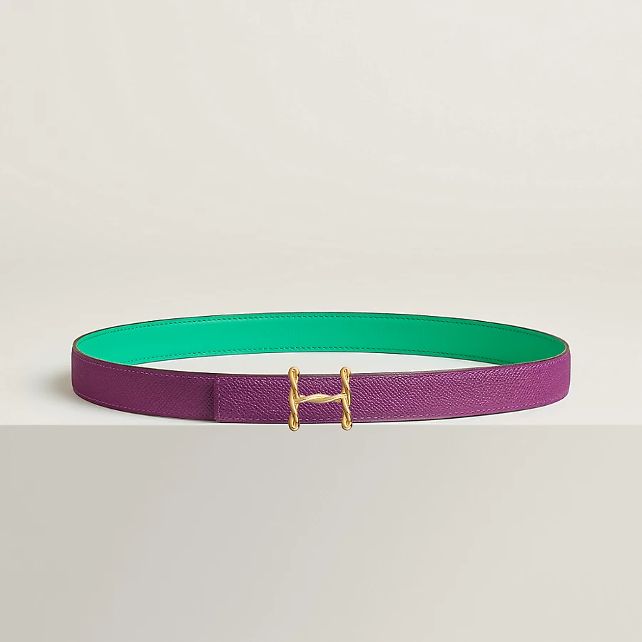 H Torsade belt buckle & Reversible leather strap 24 mm