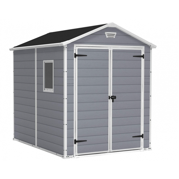 Keter Manor Outdoor Plastic Garden Storage Shed. Grey