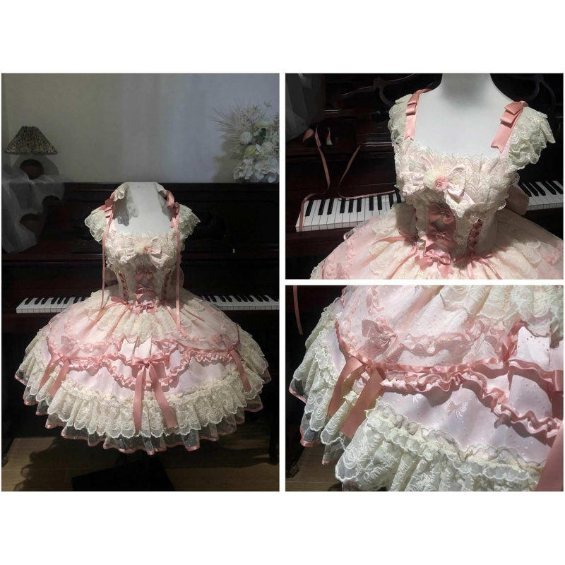 Lolita Dress Teens Pink Cute Summer Sleeveless
