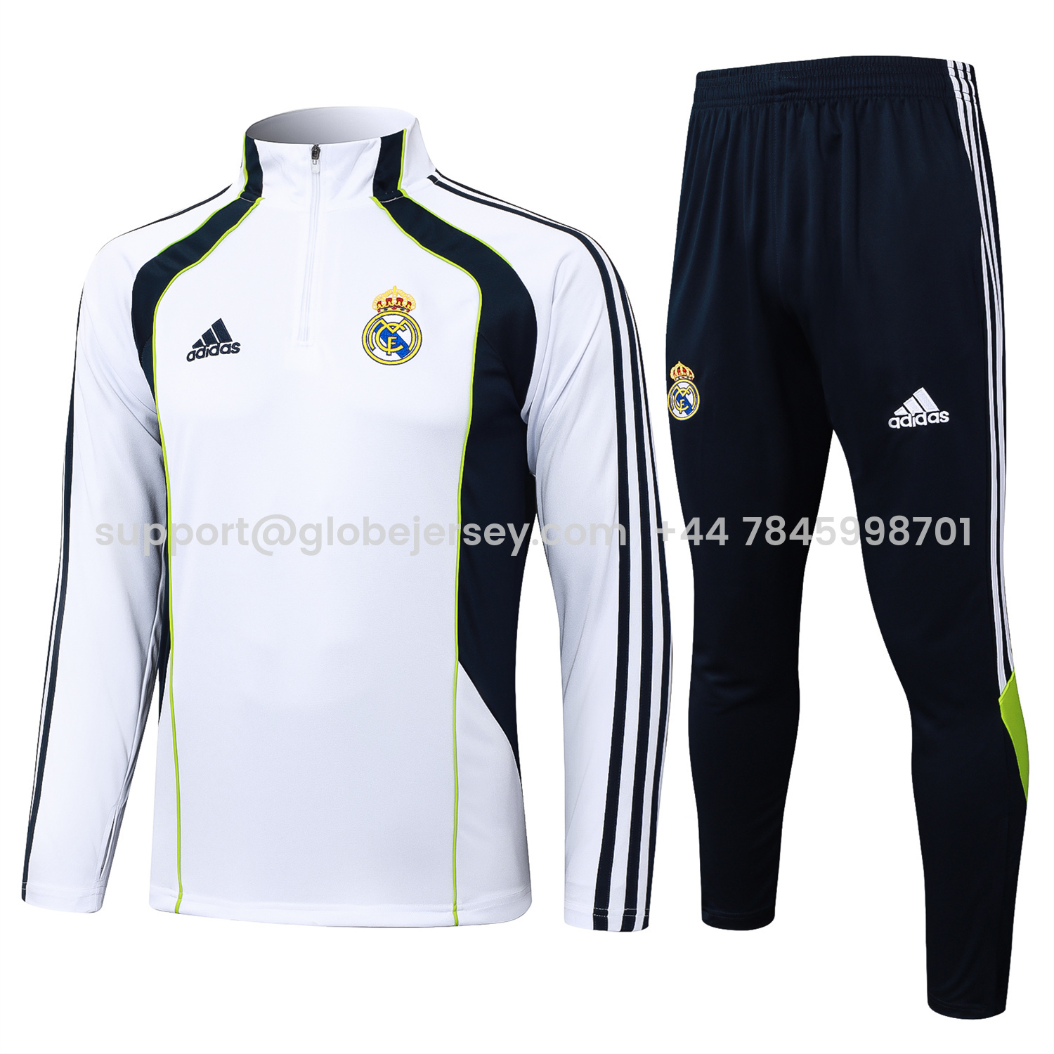 Real Madrid 25-26 Long Sleeve Training Set - White Urban Purist Style and Deep Blue Pants