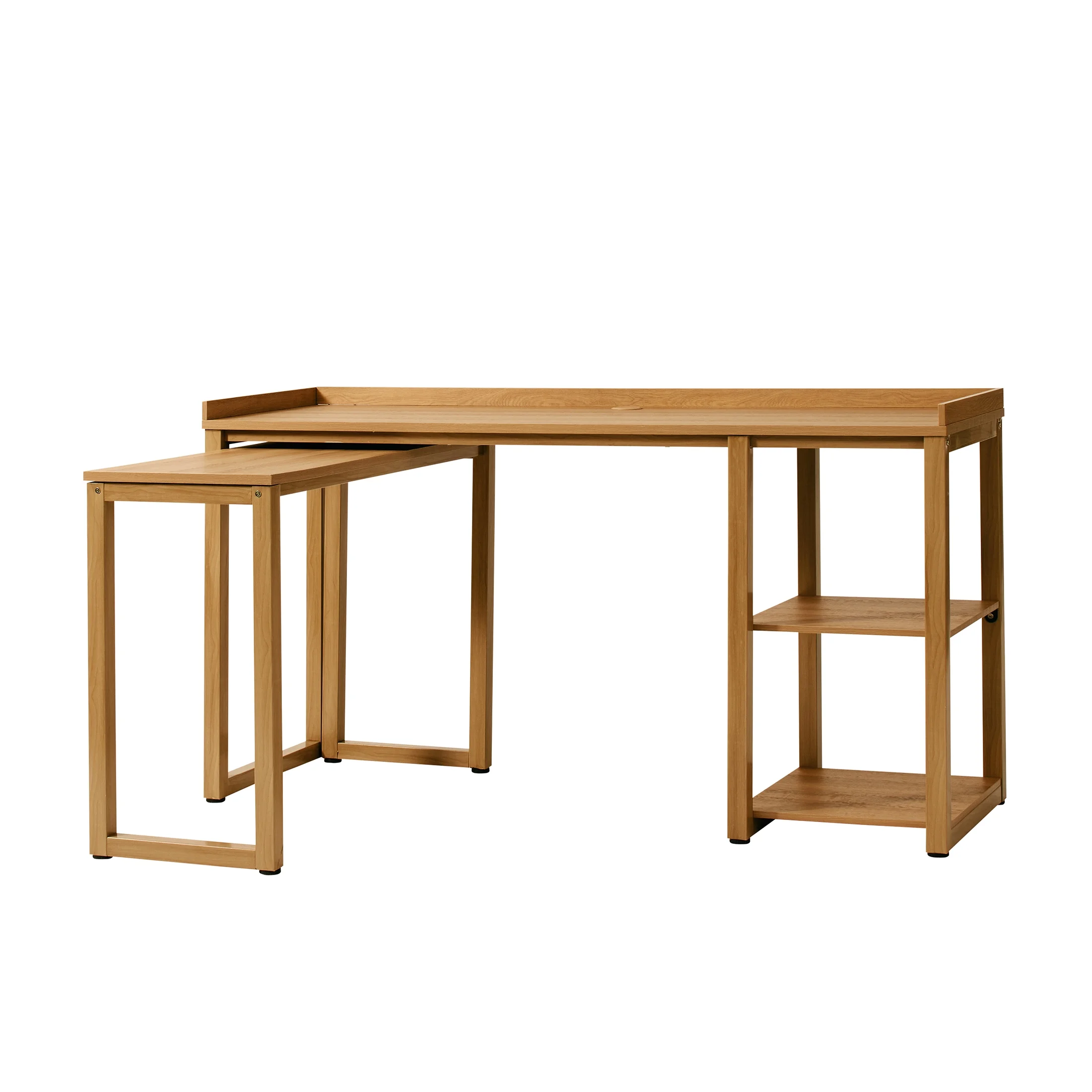 Better Homes & Gardens Ezra Modular L Desk with 2-Cube Storage, Walnut Finish