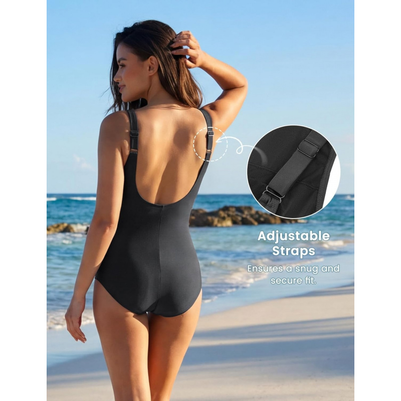 High Neck One Piece Swimsuit Women Tummy Control