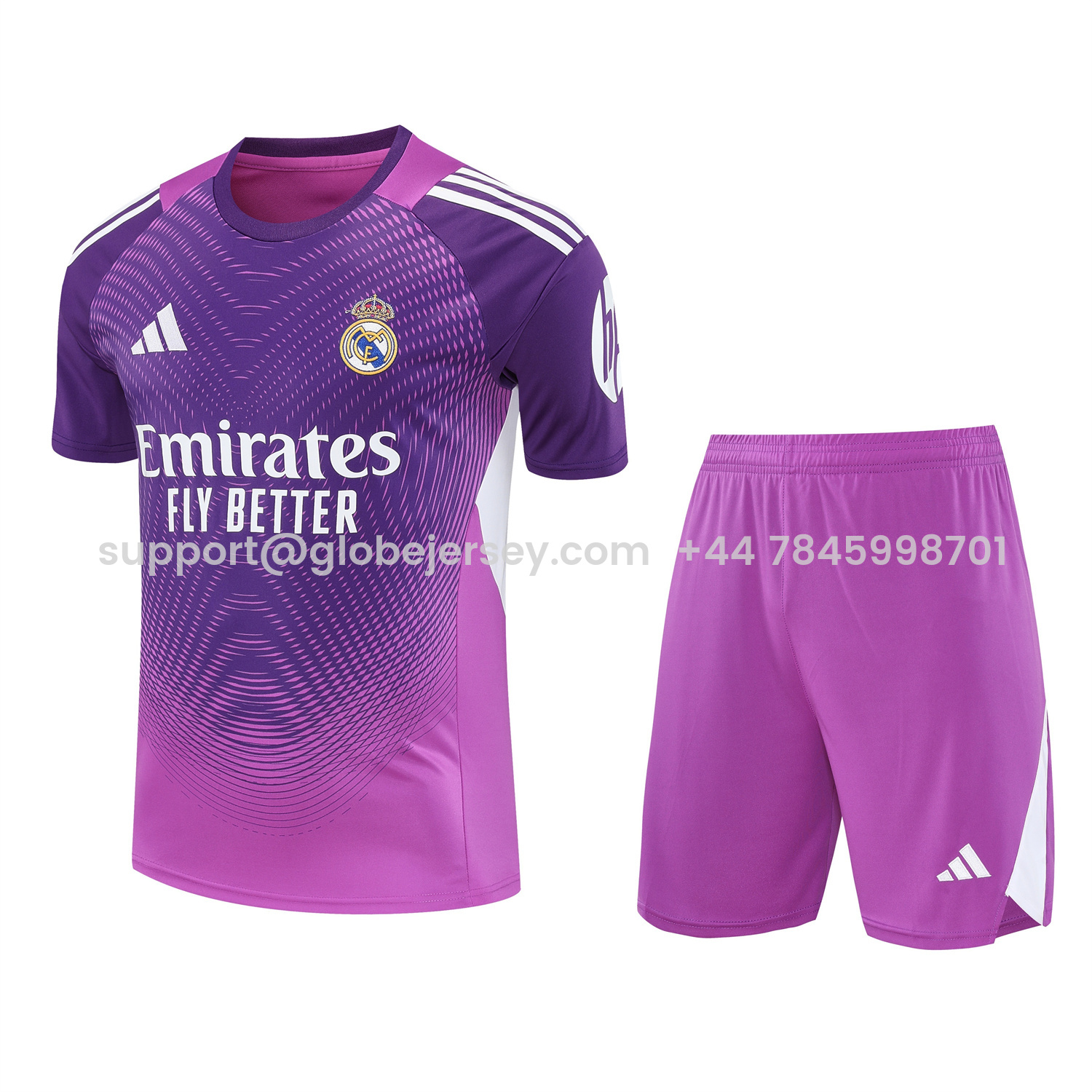 Real Madrid 25-26 Short-Sleeve Training Set - Purple Top & Purple Shorts