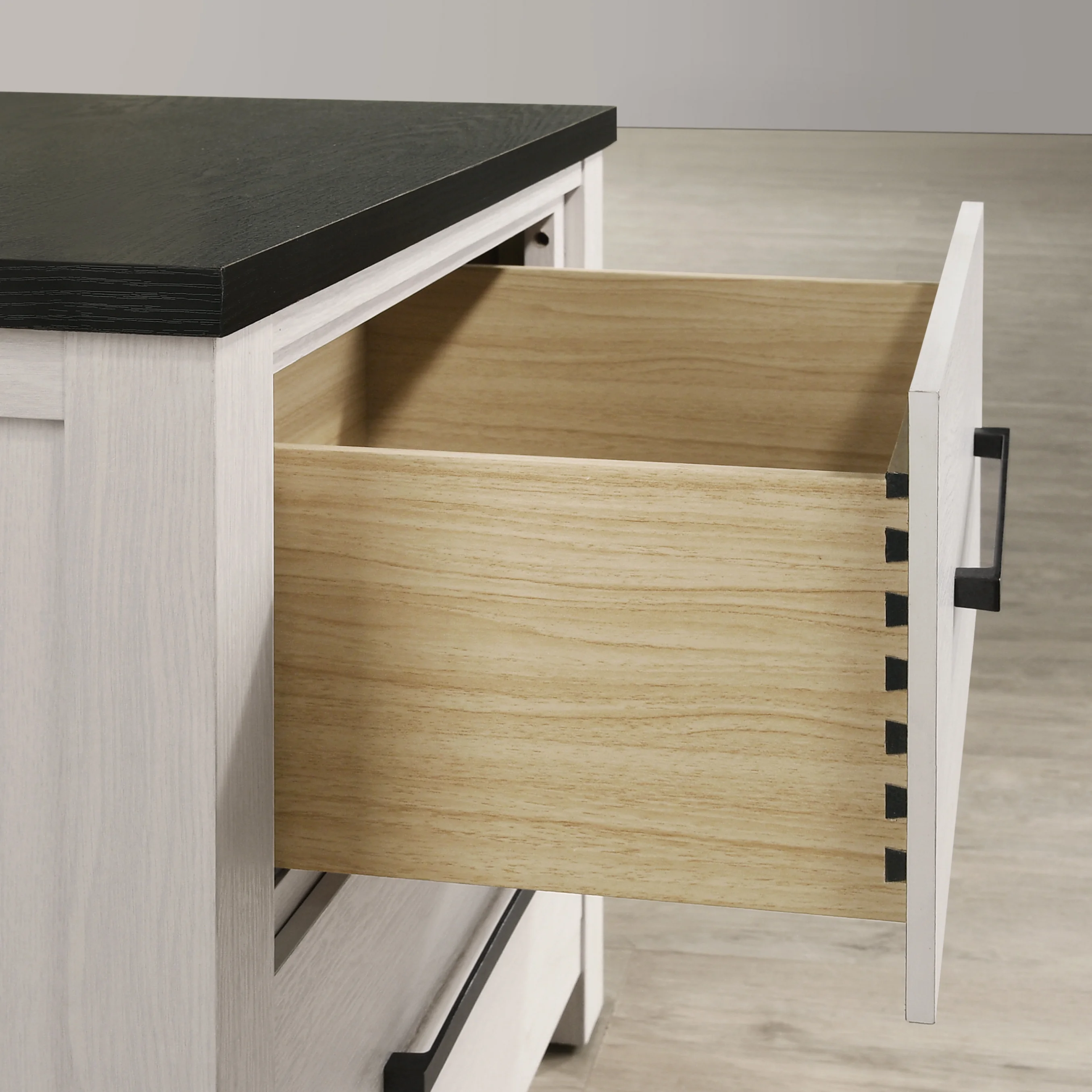 Roundhill Furniture Realynn 3-Pc Bedroom Set, King Panel Bed, 2 Nightstands