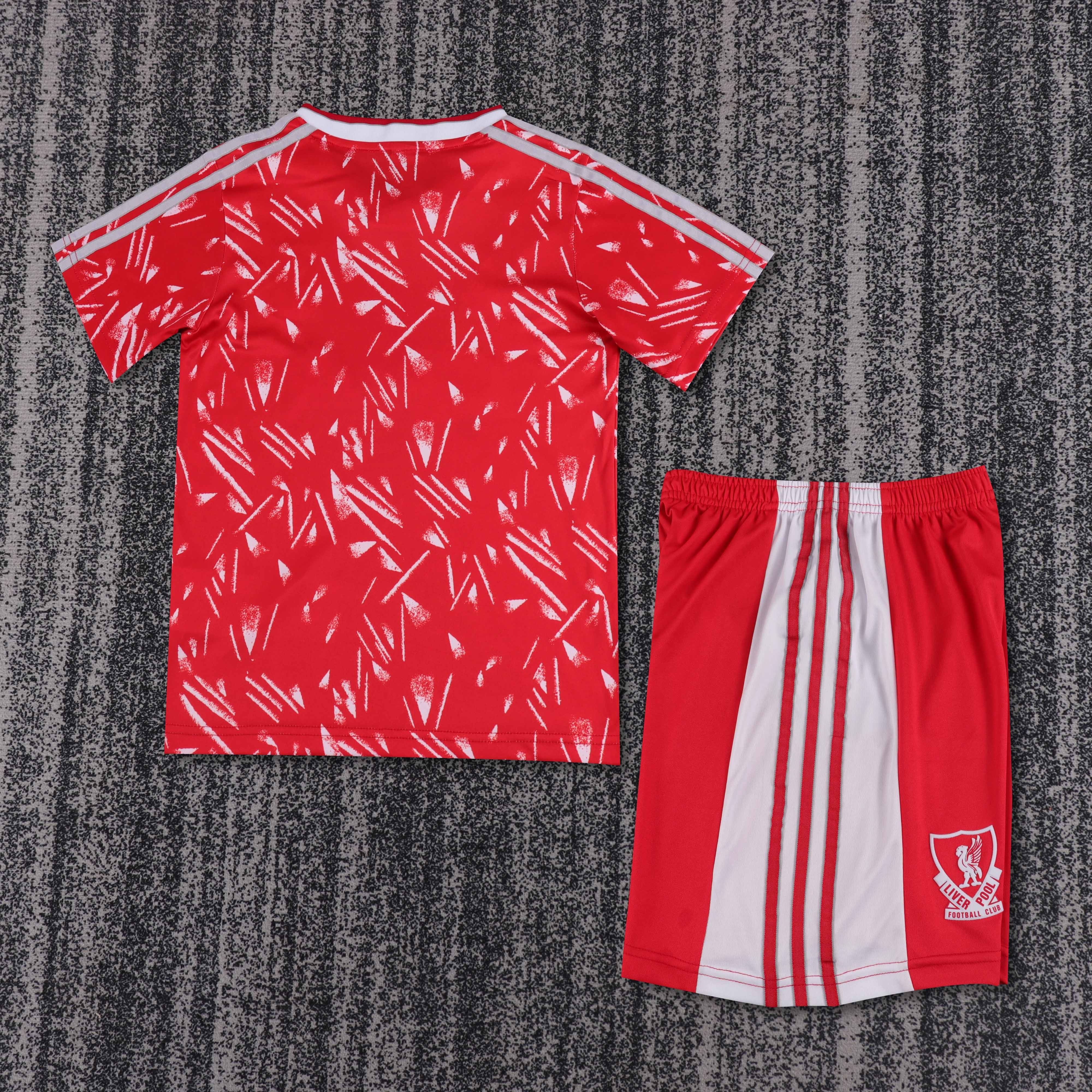 1989-91 Liverpool Home Retro Children's Jersey Set - Fans Edition