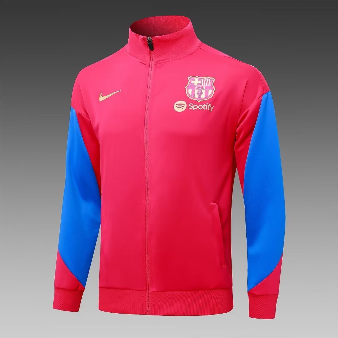 2024/2025 Barcelona Long Zipped Jacket Red Football Shirt 1:1 Thai Quality