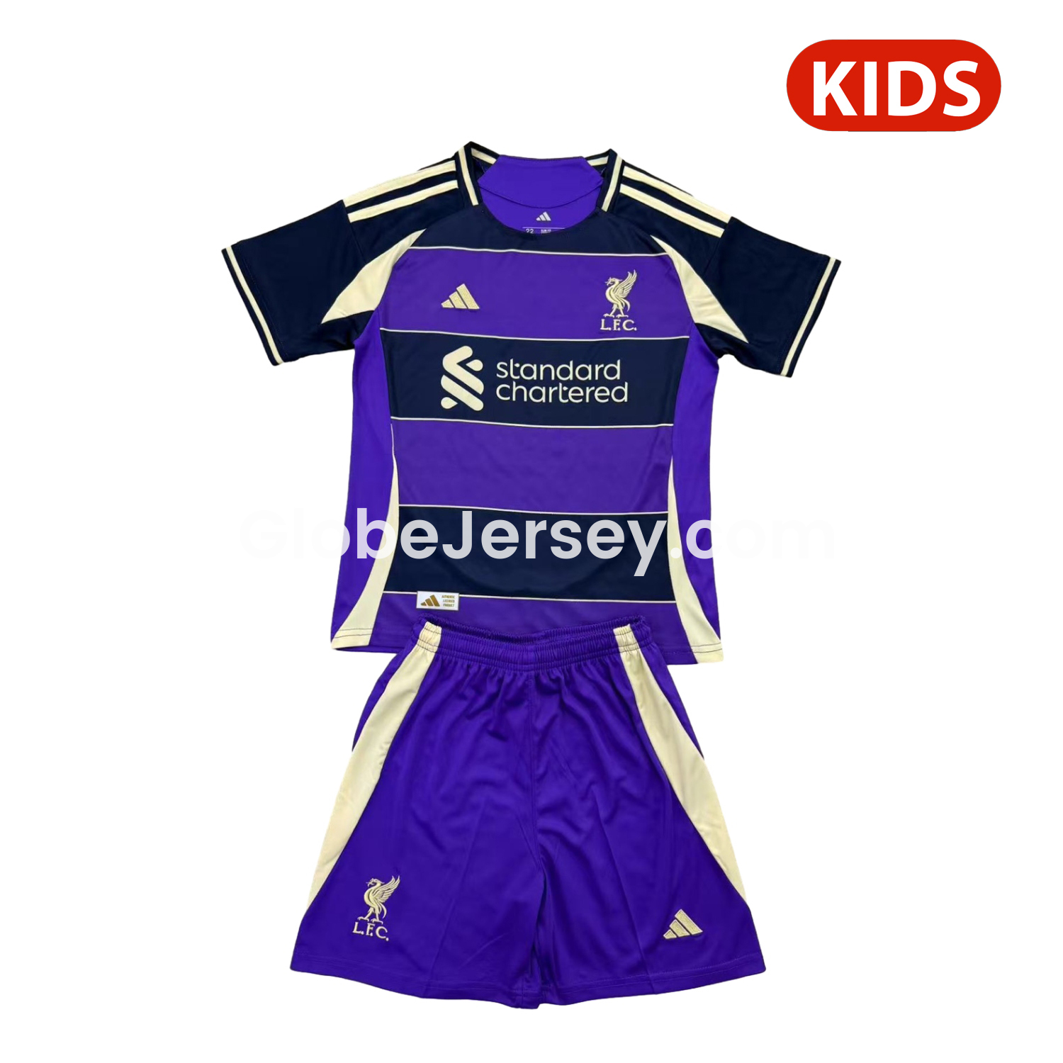 Liver.pool 25-26 Purple Dark Blue Horizontal Stripes Concept Kids Kit