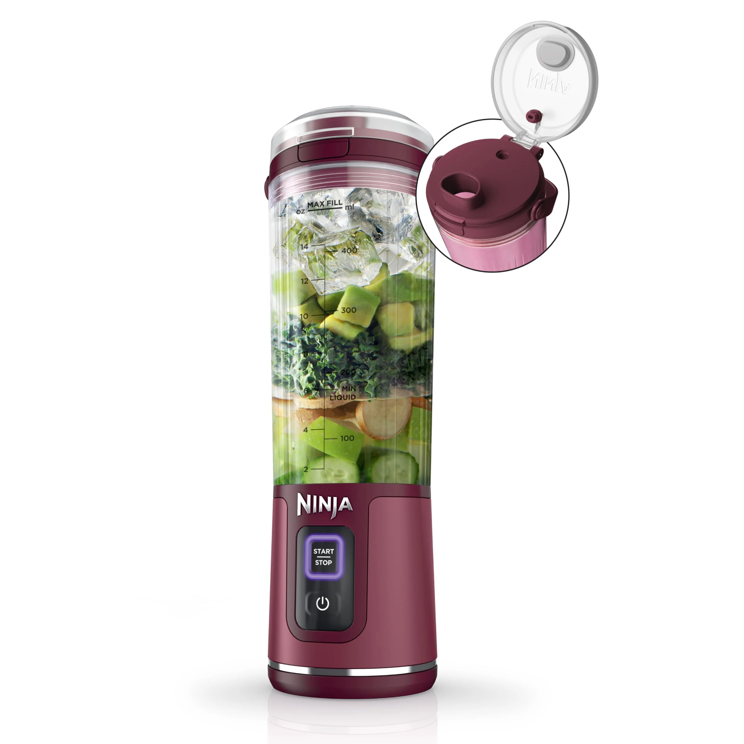 Ninja Blast Portable Blender, Cordless, 18oz. Vessel, Personal Blender for Shakes & Smoothies, BPA Free, Leakproof Lid & Sip Spout, USB-C Rechargeable, Dishwasher Safe Parts, Metallic Purple,