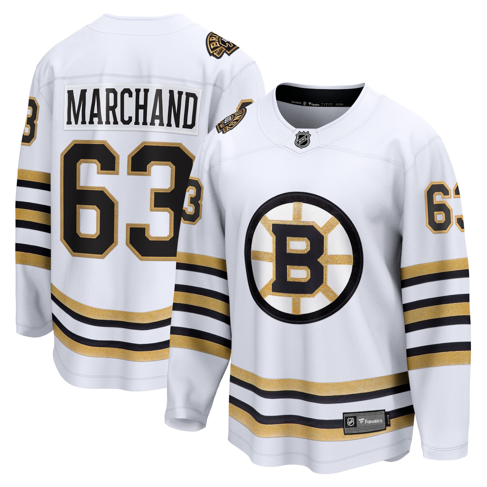 Brad Marchand Boston Bruins Fanatics 100th Anniversary Premier Breakaway  Jersey – White