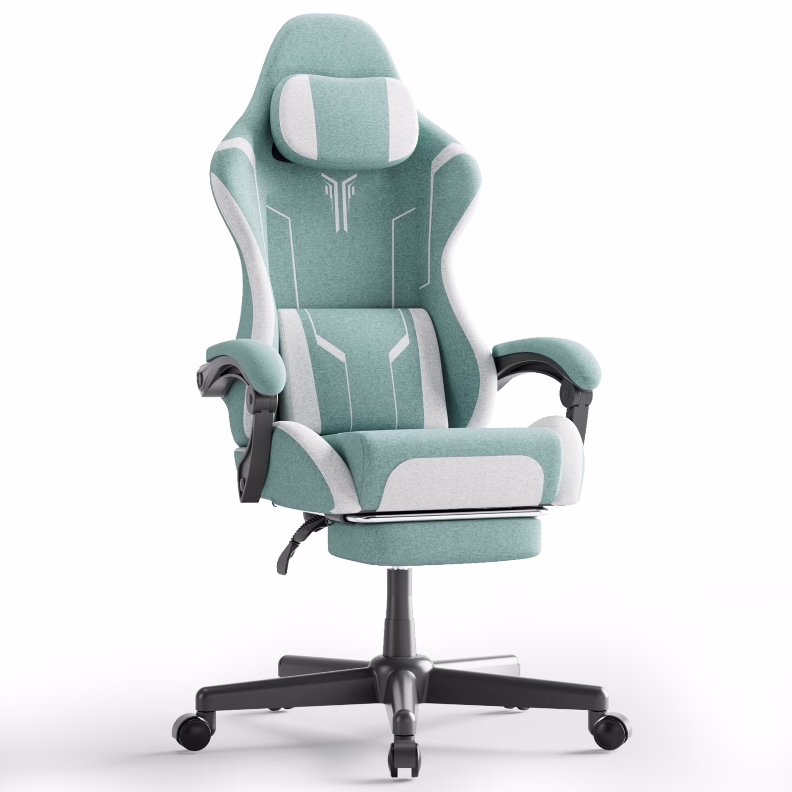 SOONTRANS Gaming Chair for Adults, Velvet Fabric High Back Comfortable Video Game Chair with Footrest and Massage Lumbar Cushion, Racing Computer Desk Chair, Ergonomic Gamer Chair, Black/Grey