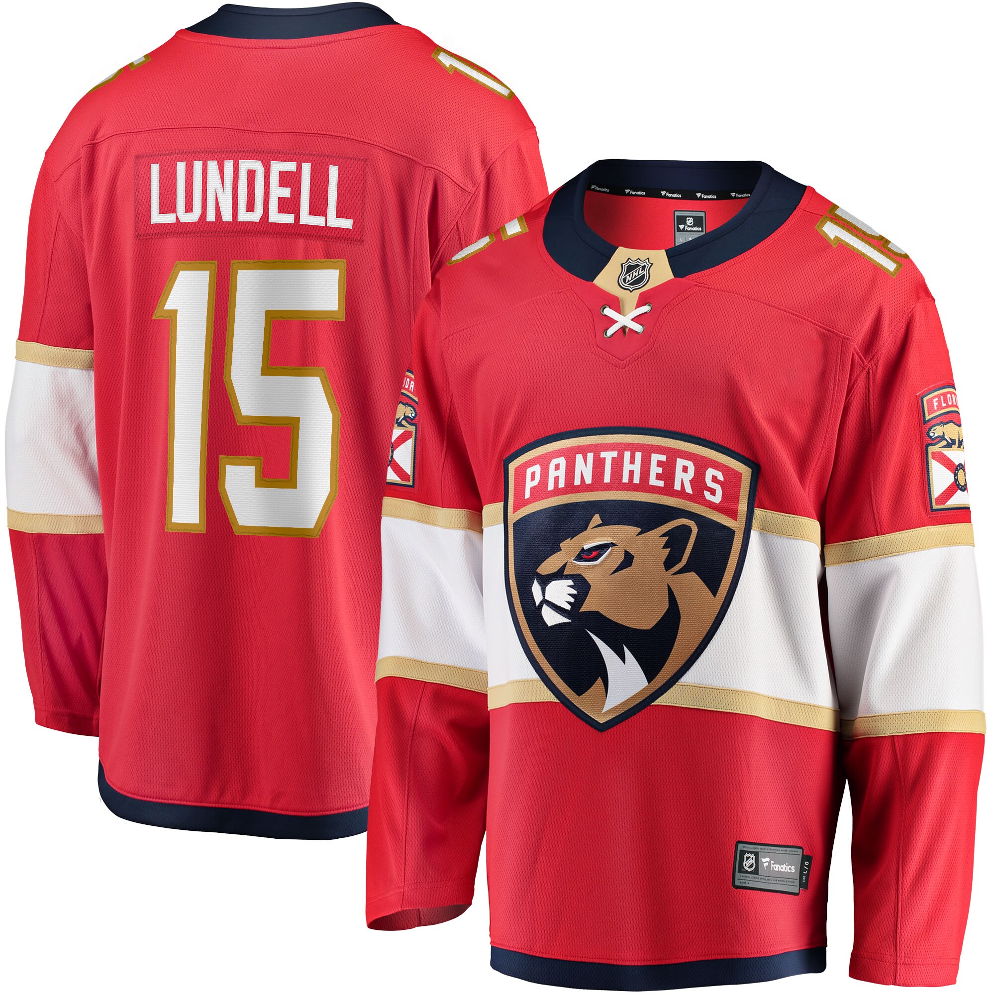 Anton Lundell Florida Panthers Fanatics Home Breakaway   Jersey – Red