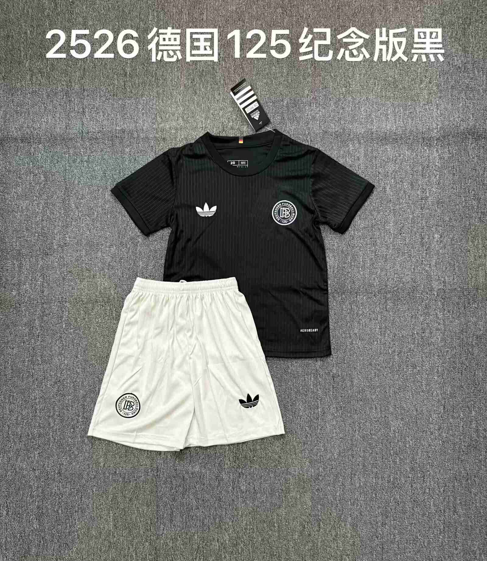 2025 Kids Size Germany 125th Anniversary Edition Black Football Shirt 1:1 Thai Quality