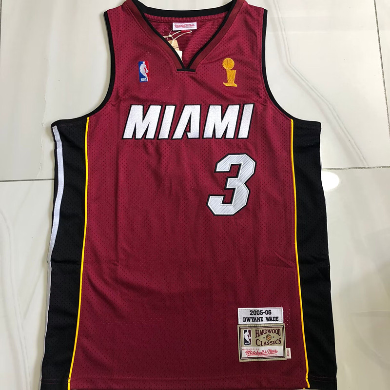 Heat 3# Wade Red Embroidered AU Jersey