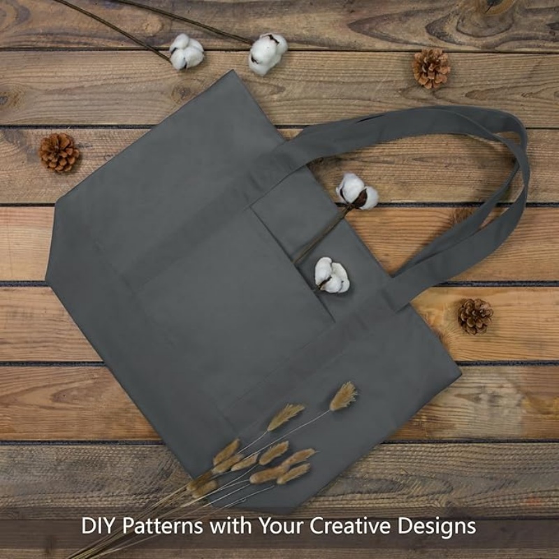 CANVORY 1-Pack Canvas Tote Bag with an External Pocket