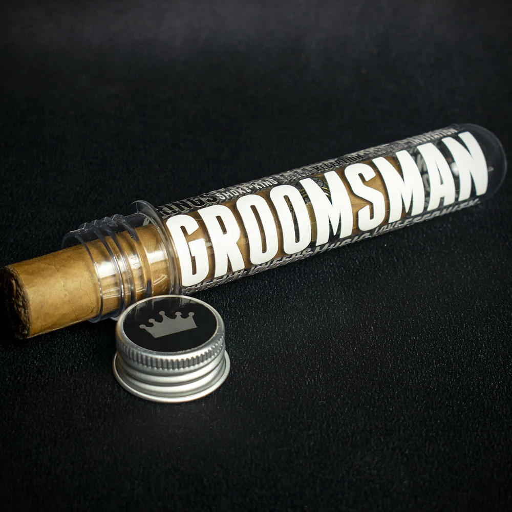 Wedding Cigar Gift Tube + Smoke-King Robusto - Groomsman