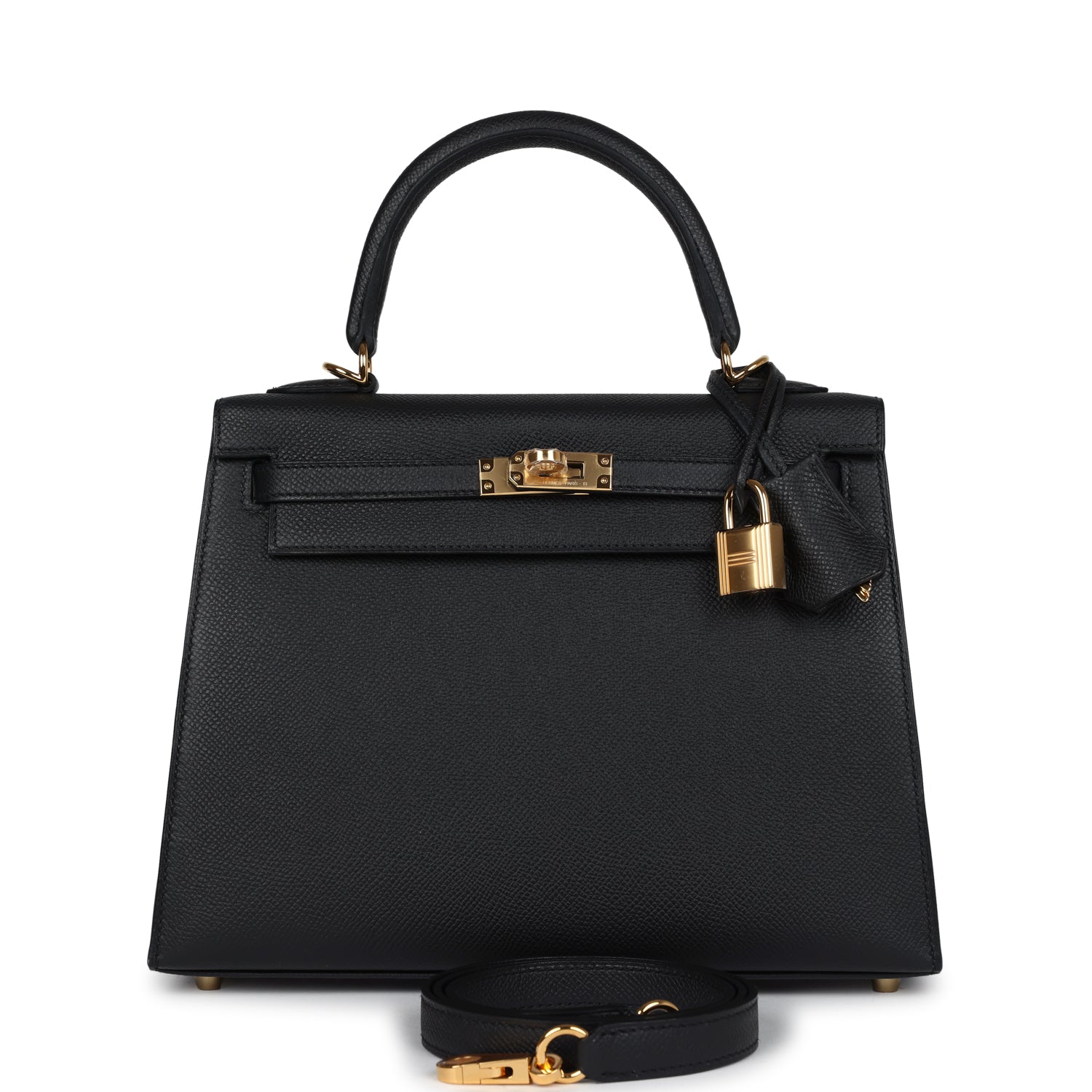 Kelly Sellier 25 Black Epsom Gold Hardware