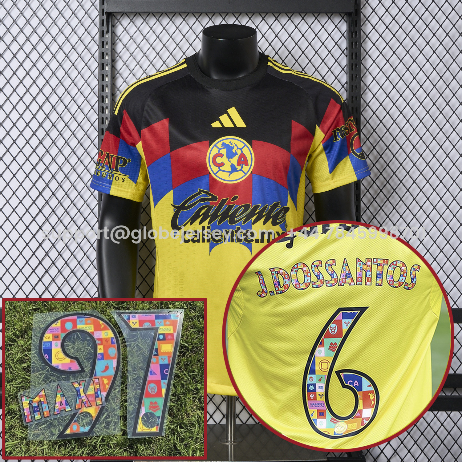 【El Día de Muertos Font】Club América 25-26 Home Yellow Jersey - Player Version