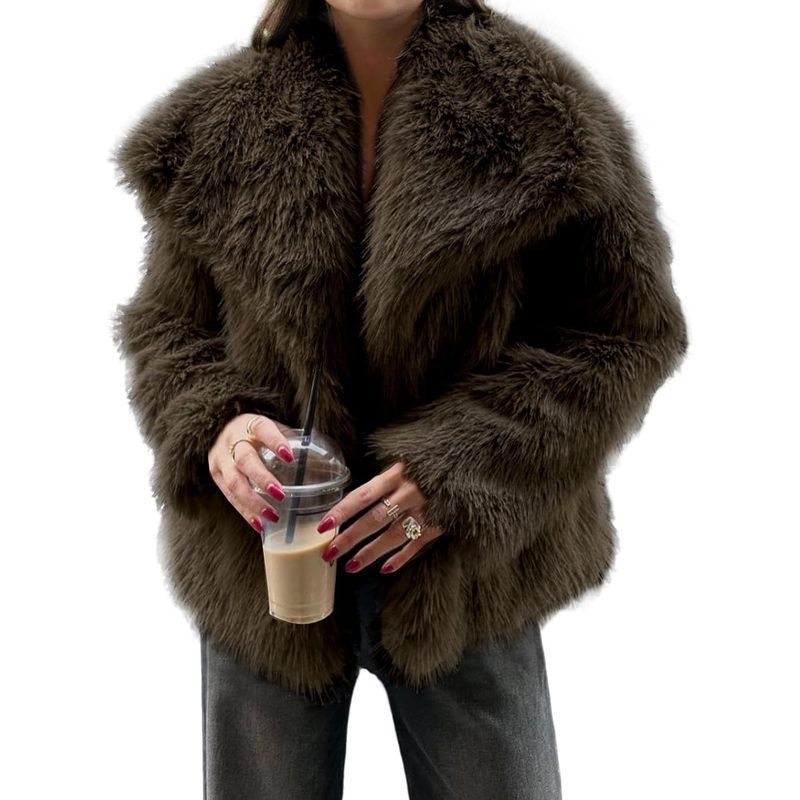 Women's Faux Fur Coat Winter Warm Fluffy Fur Jacket