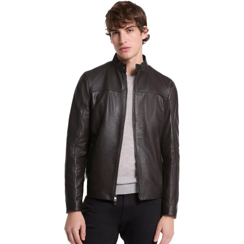 Men's Leather Racer Jacket