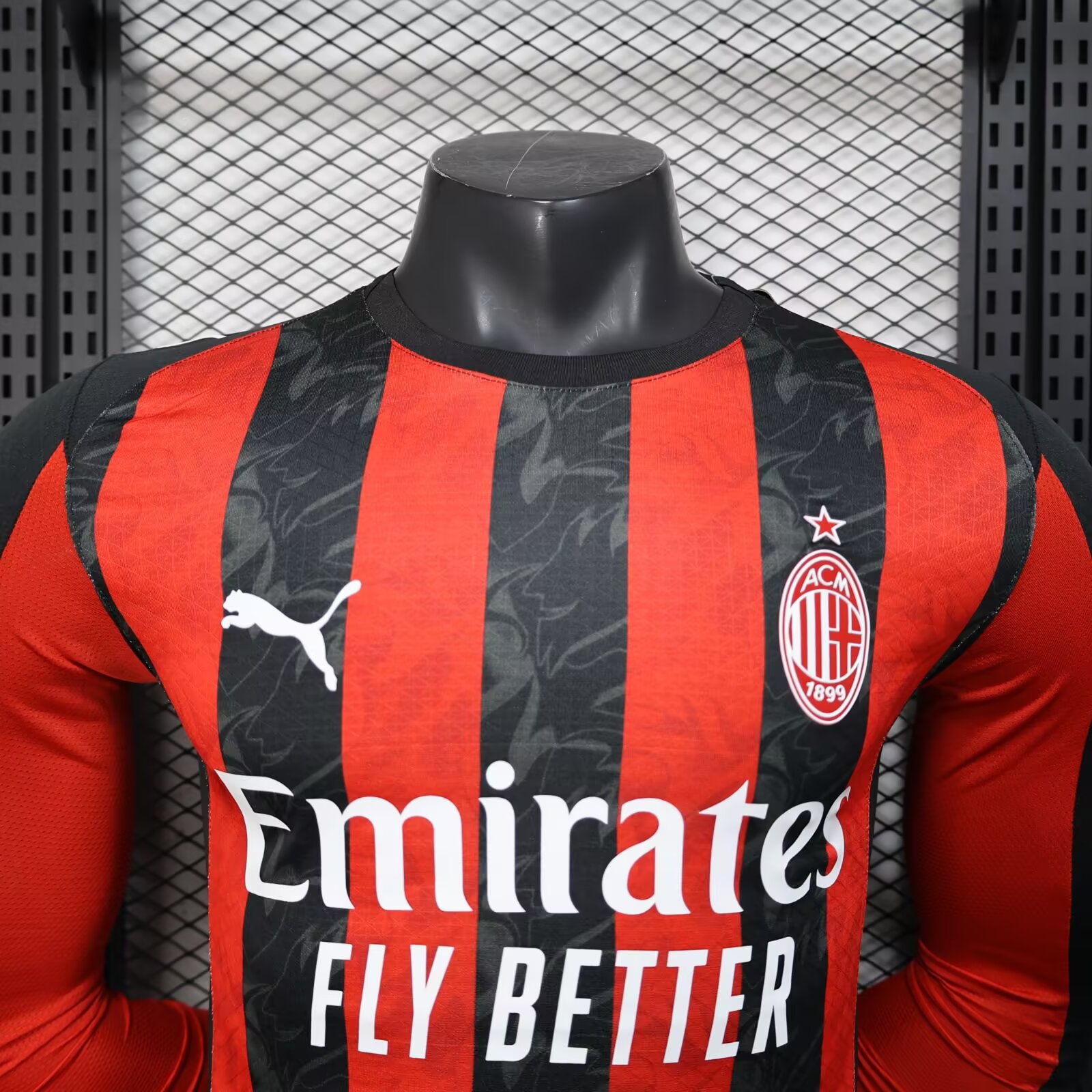 25-26 AC Milan Home Long Sleeve Shirt - Player Edition
