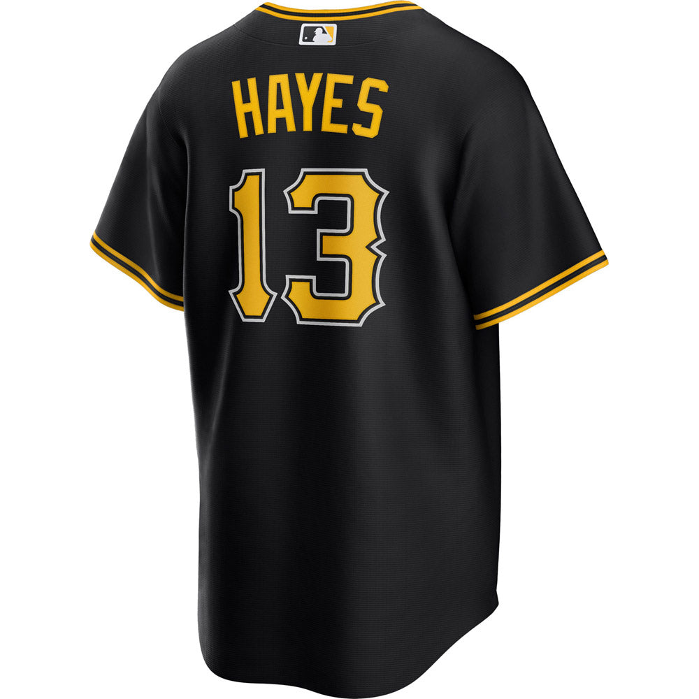 Men's Pittsburgh Pirates Ke’Bryan Hayes Cool Base Replica Alternate Jersey - Black