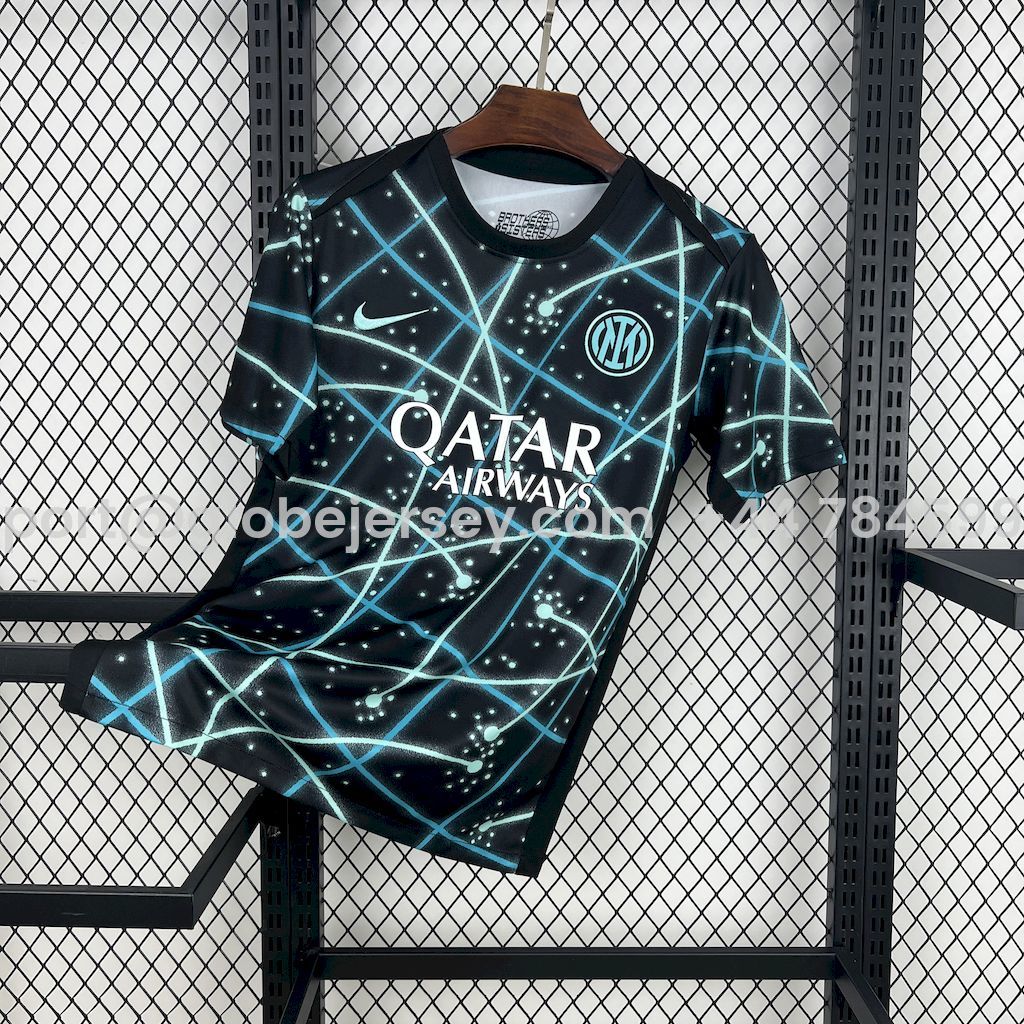 Inter Milan 25-26 Black Blue Pre-Match Training Jersey - Fans Version