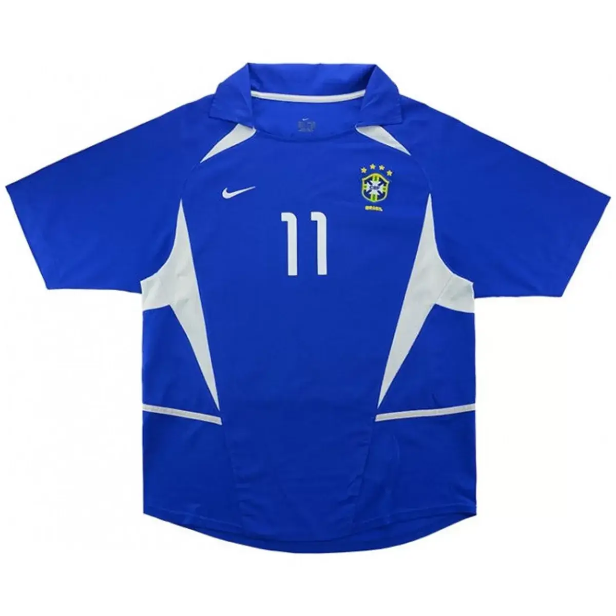 Ronaldinho #11 Brazil 2002 Away Retro Football Jersey