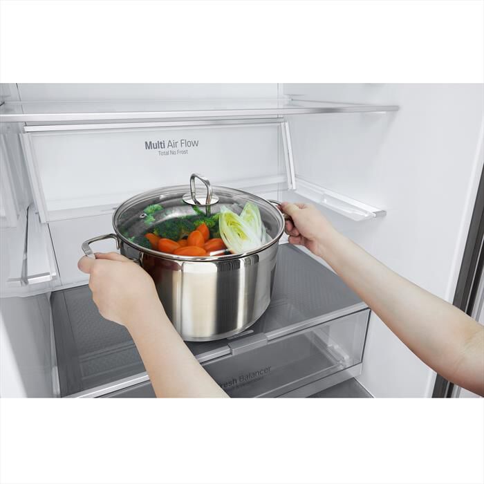 LG - Frigorifero combinato GBB567PZCMB Classe E 500lt-Stainless steel