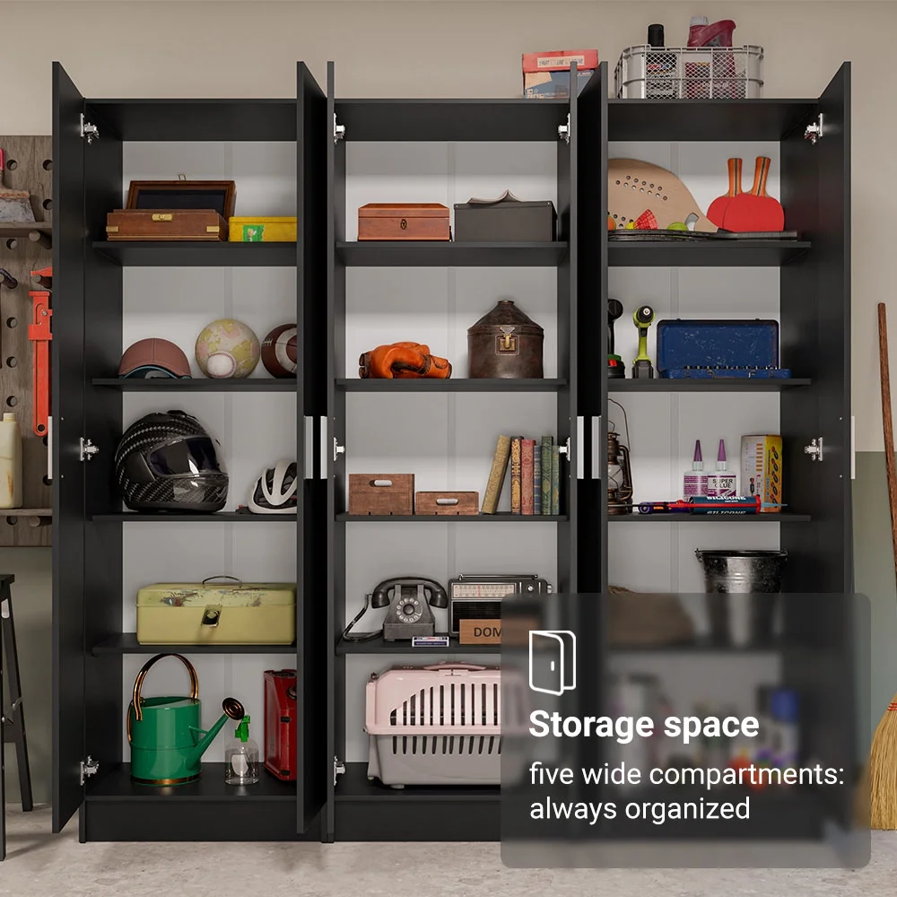 Madesa Garage Set 3 Pantry Storage Cabinet with 15 Utility Shelves 71