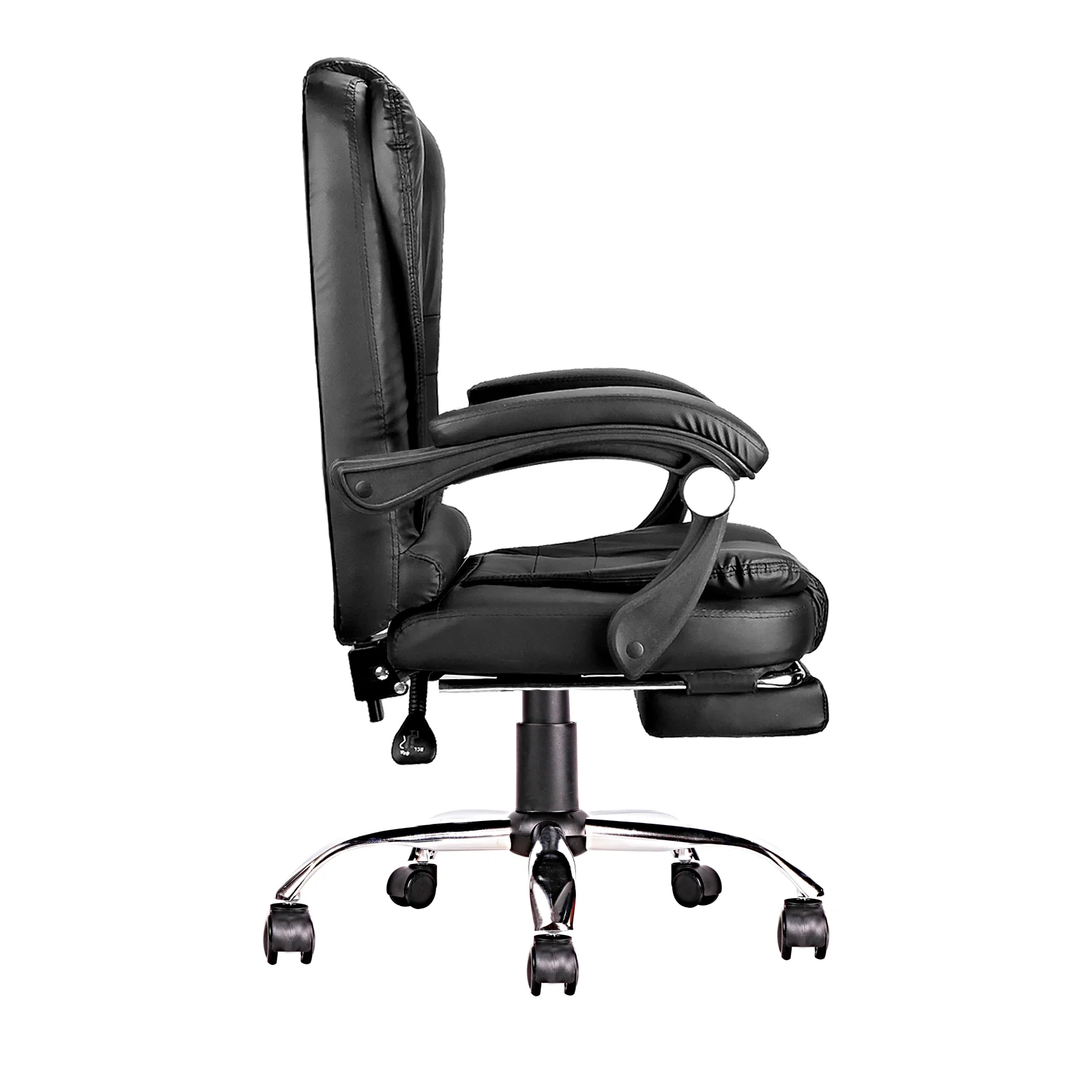 iMucci Office Chair Big High Back PU Leather Computer Desk Chair, 300lbs Heavy Duty Ergonomic Adjustable Executive Swivel Chair with Leg Rest and Lumbar Support, Black