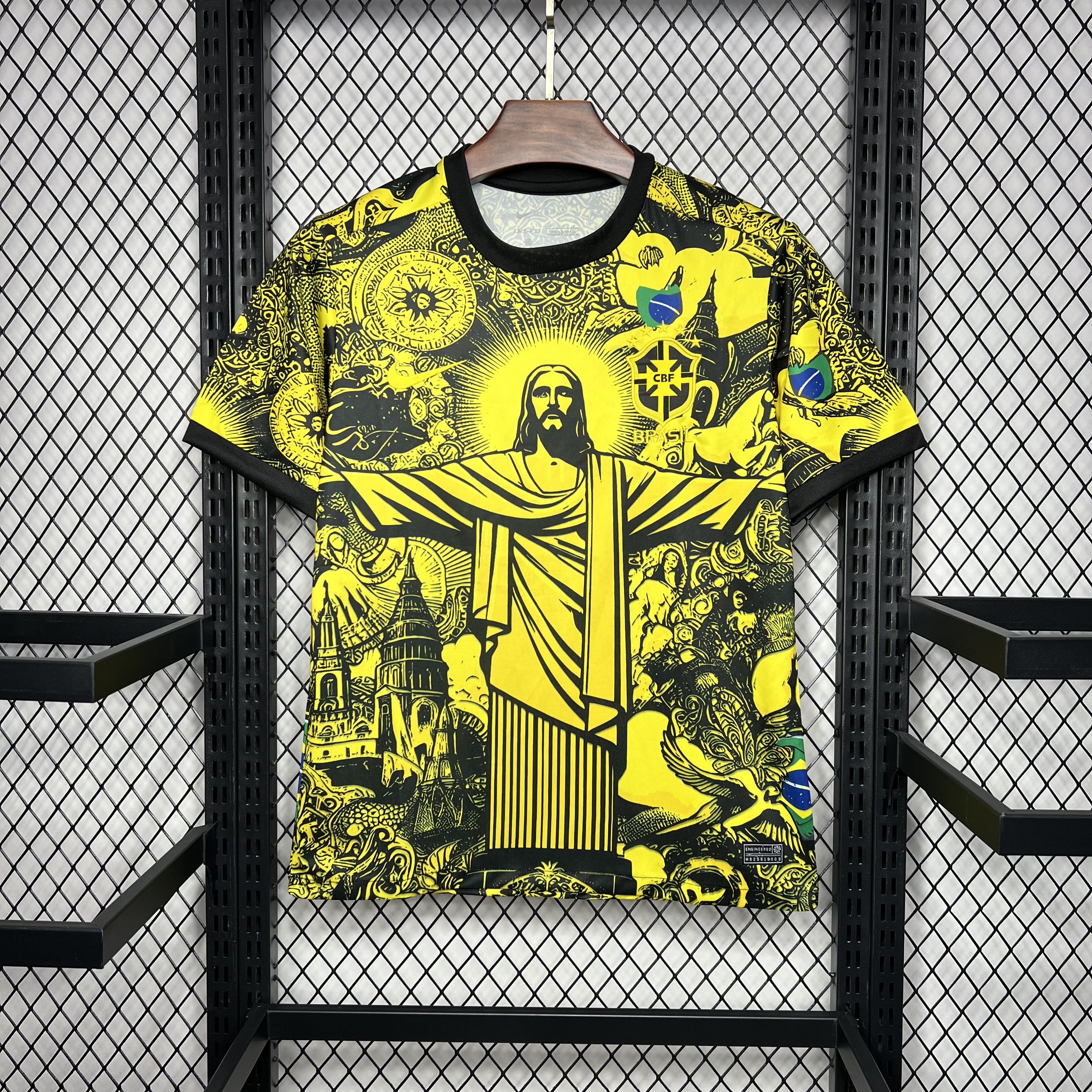 Brazil 2024 Yellow Christ the Redeemer Statue Jersey - Fans Version