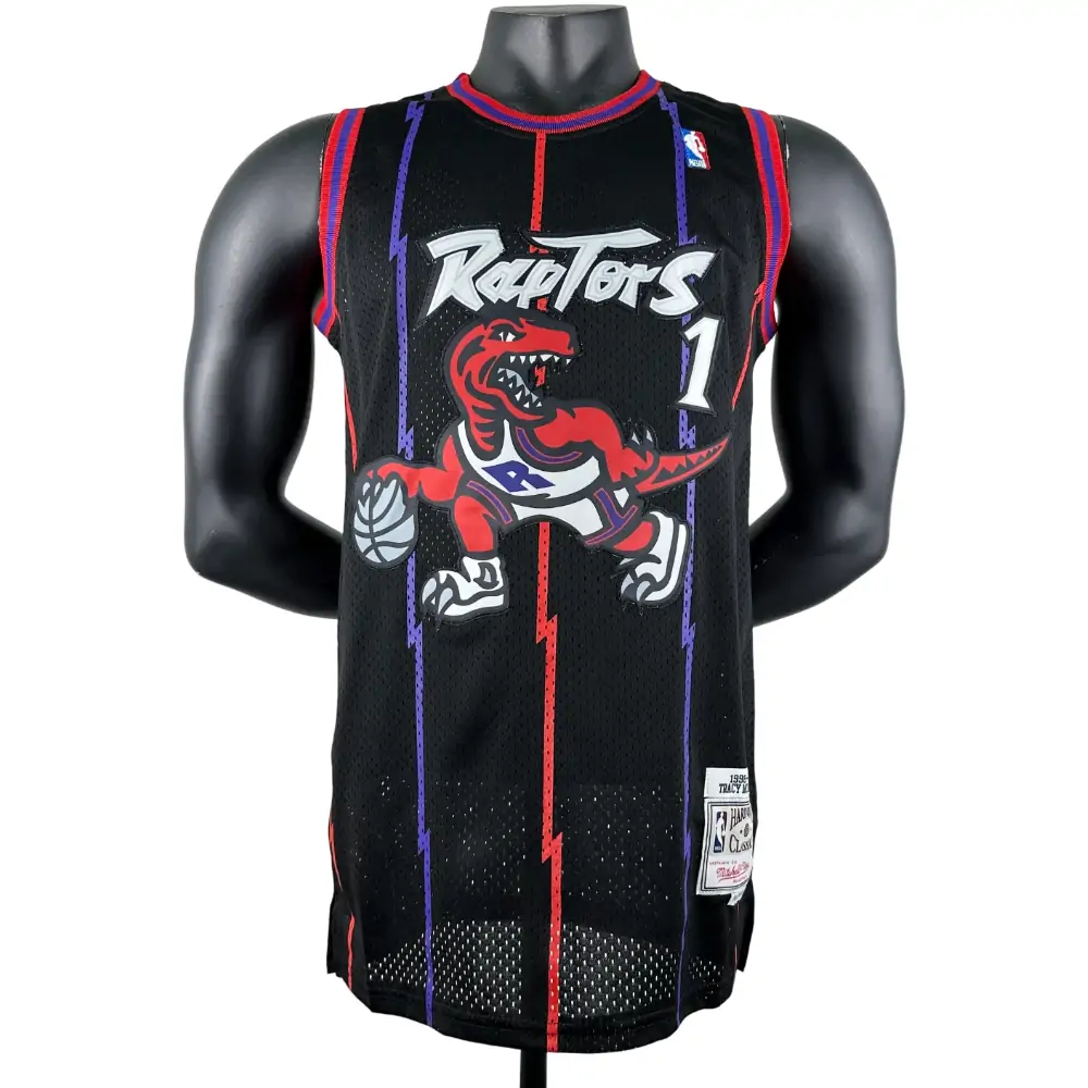 Embroidered MN Retro Jersey Raptors 98/99 Season Black No. 1 Tracy McGrady