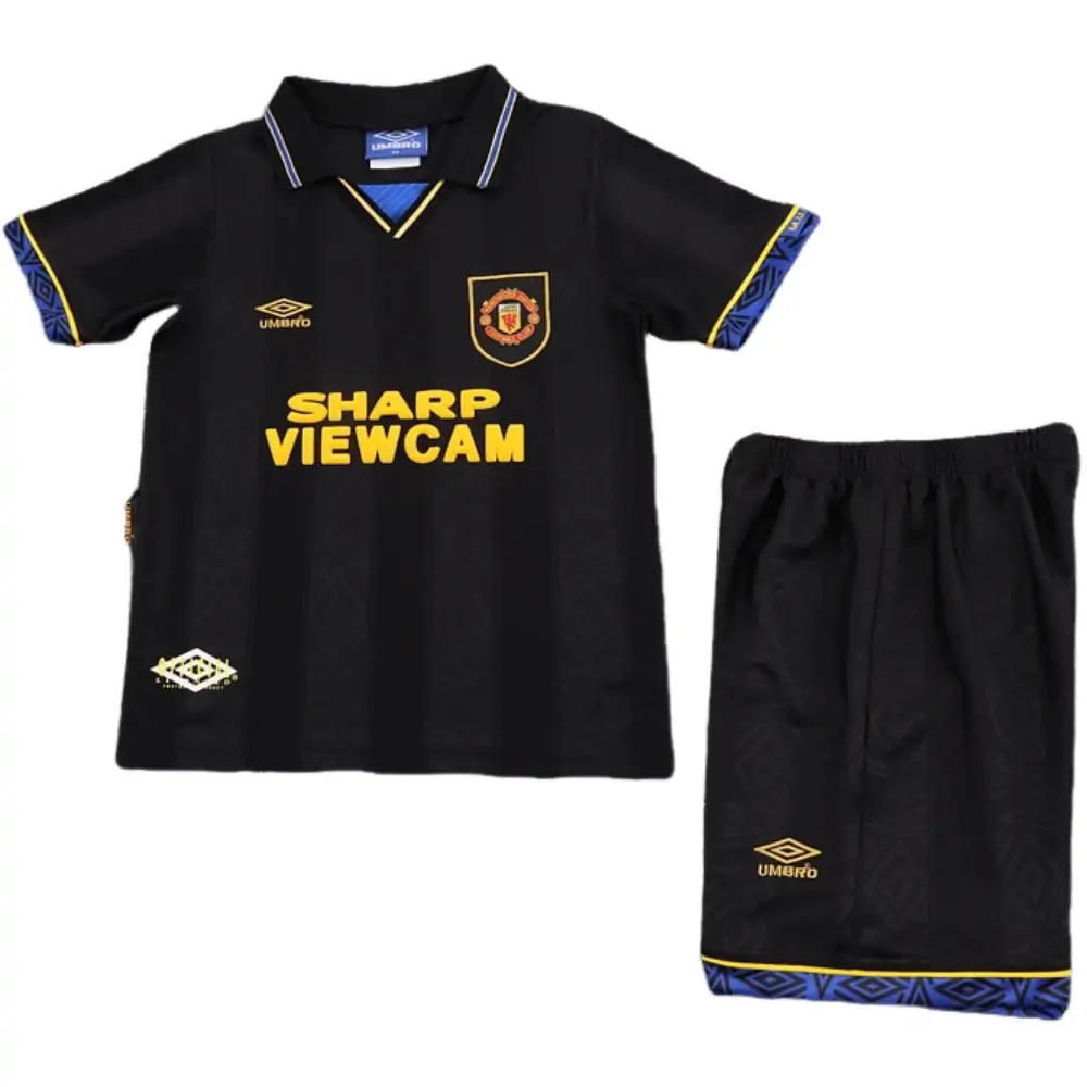 1993/94 Manchester United Away Retro Children's Jersey Set - Fans Edition